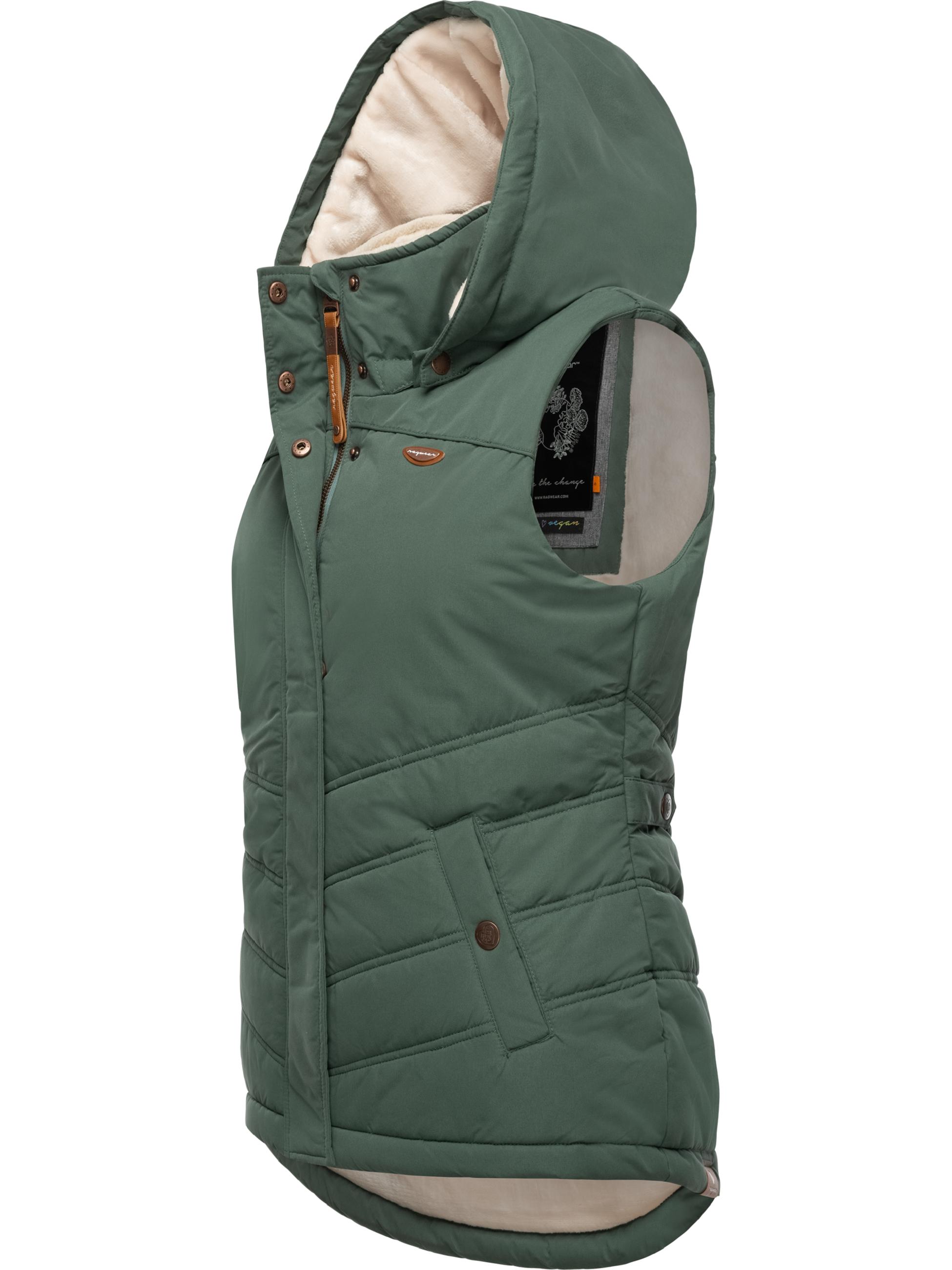 Wasserdichte Steppweste mit abnehmbarer Kapuze "Hesty" Pine Green23