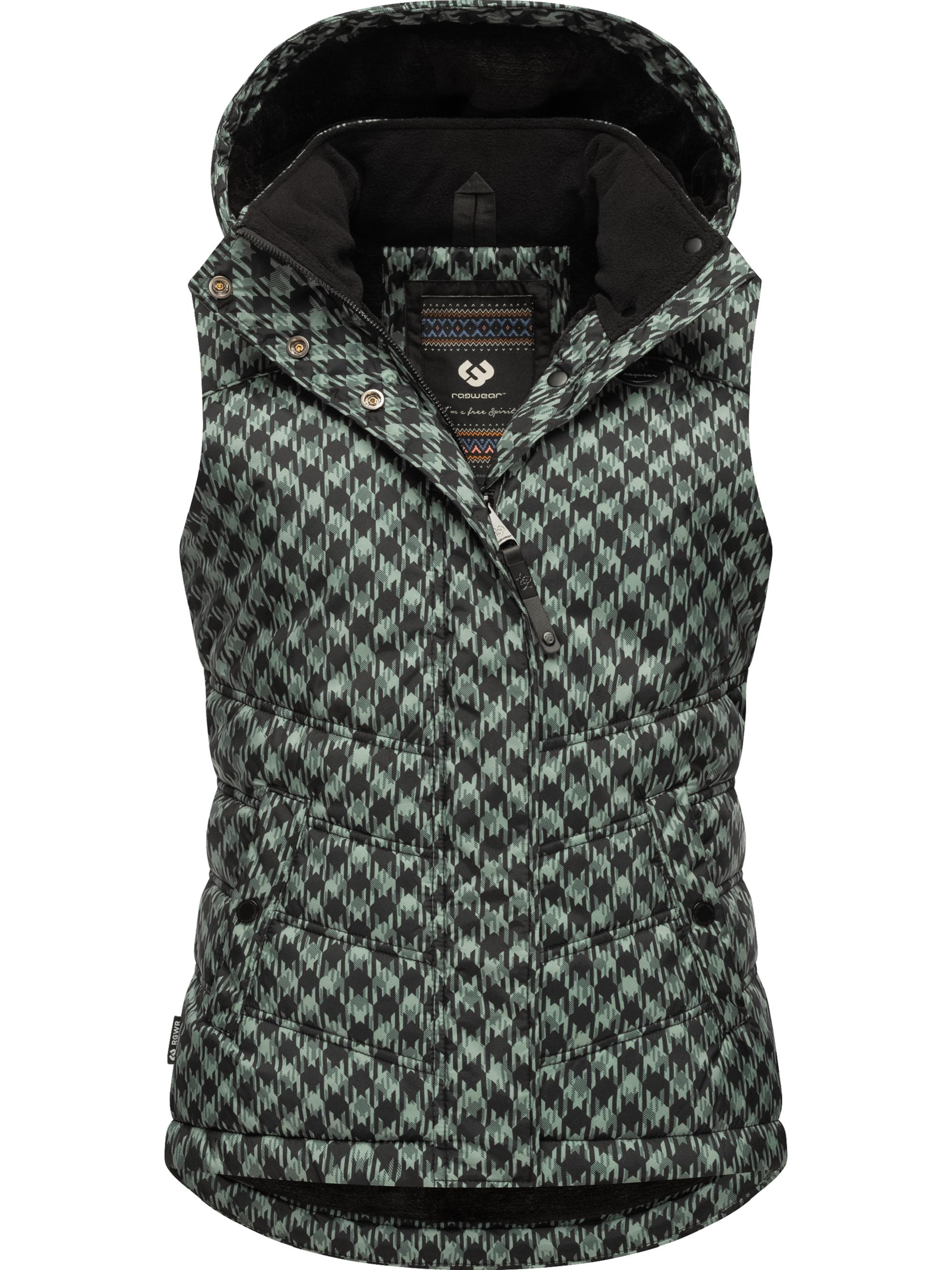 Weste mit Hahnentritt Muster "Hesty Print" Dusty Green