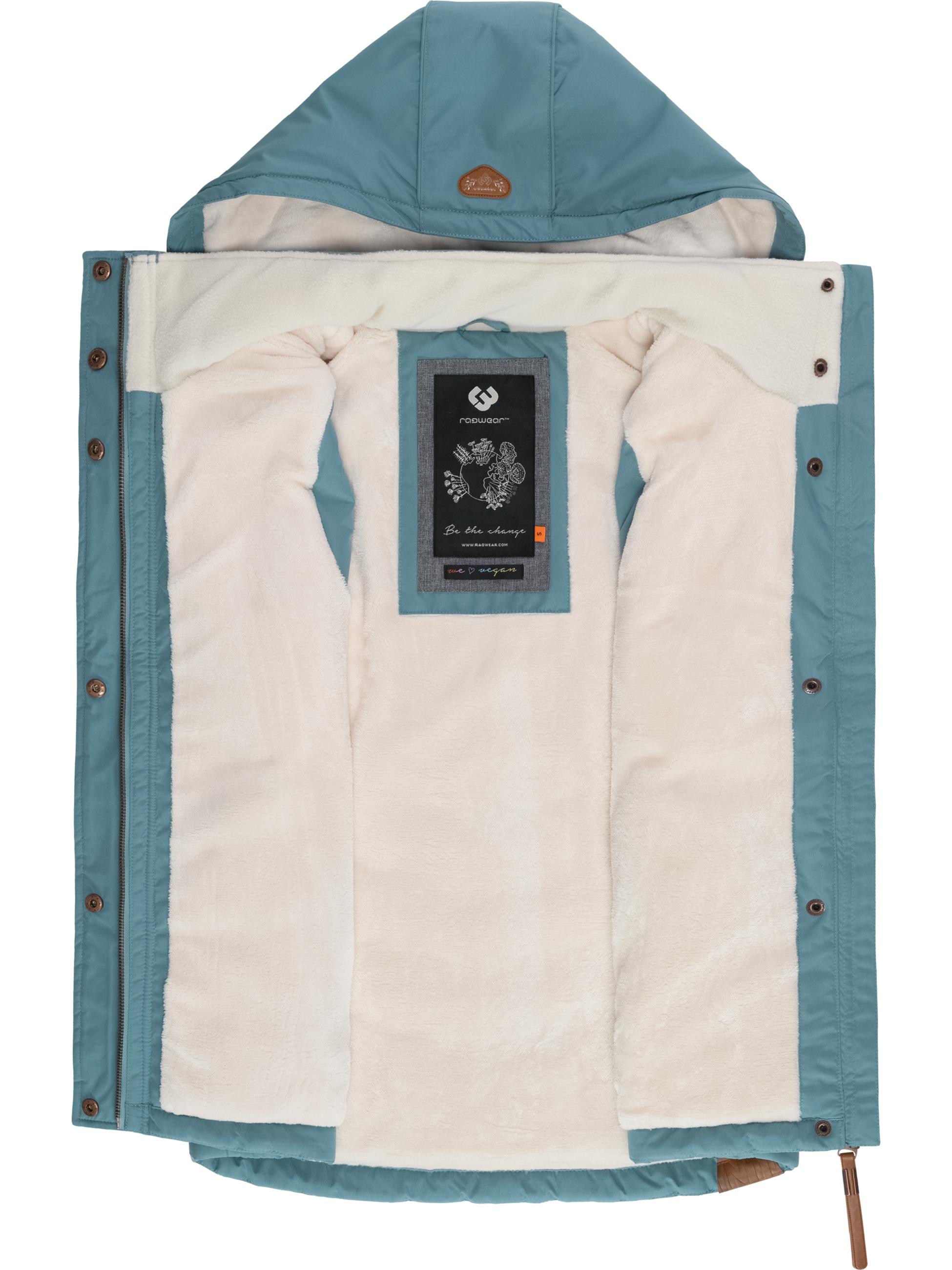 Wasserdichte Steppweste mit abnehmbarer Kapuze "Hesty" Stone Blue25