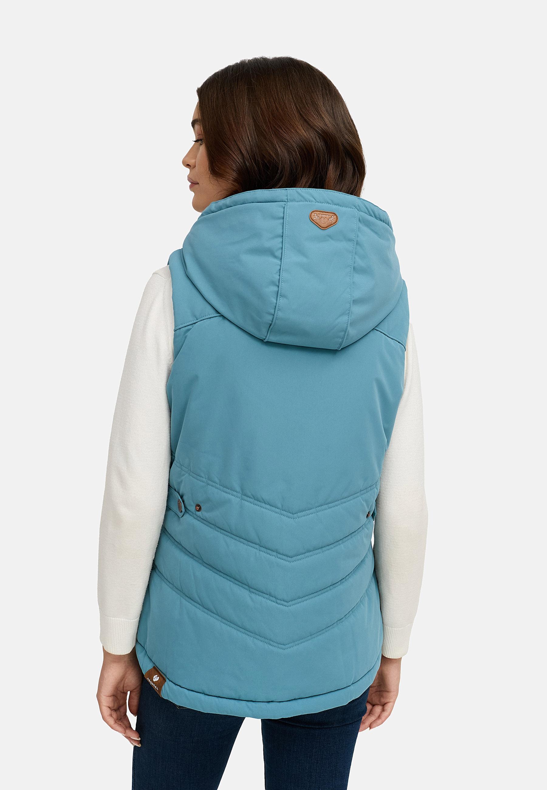 Wasserdichte Steppweste mit abnehmbarer Kapuze "Hesty" Stone Blue25