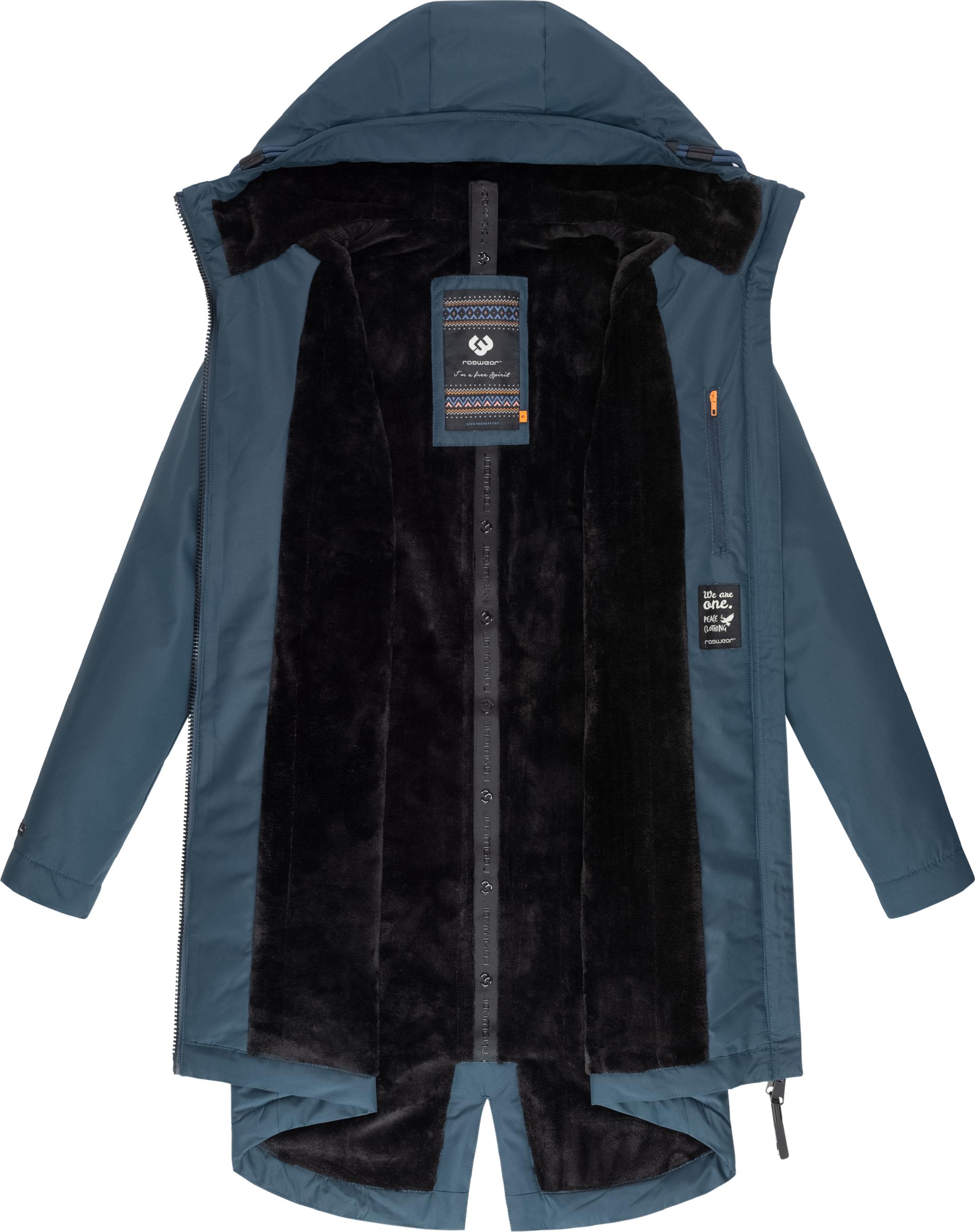 Warmer Wintermantel mit Kapuze "Holstic" Night Blue