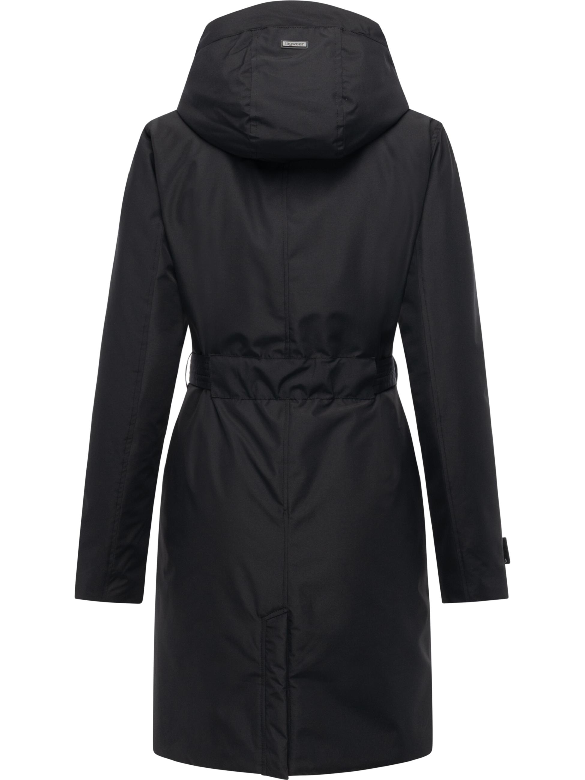 Wasserdichter Wintermantel mit Bindegürtel "Horatia Warm YOUMODO" Black