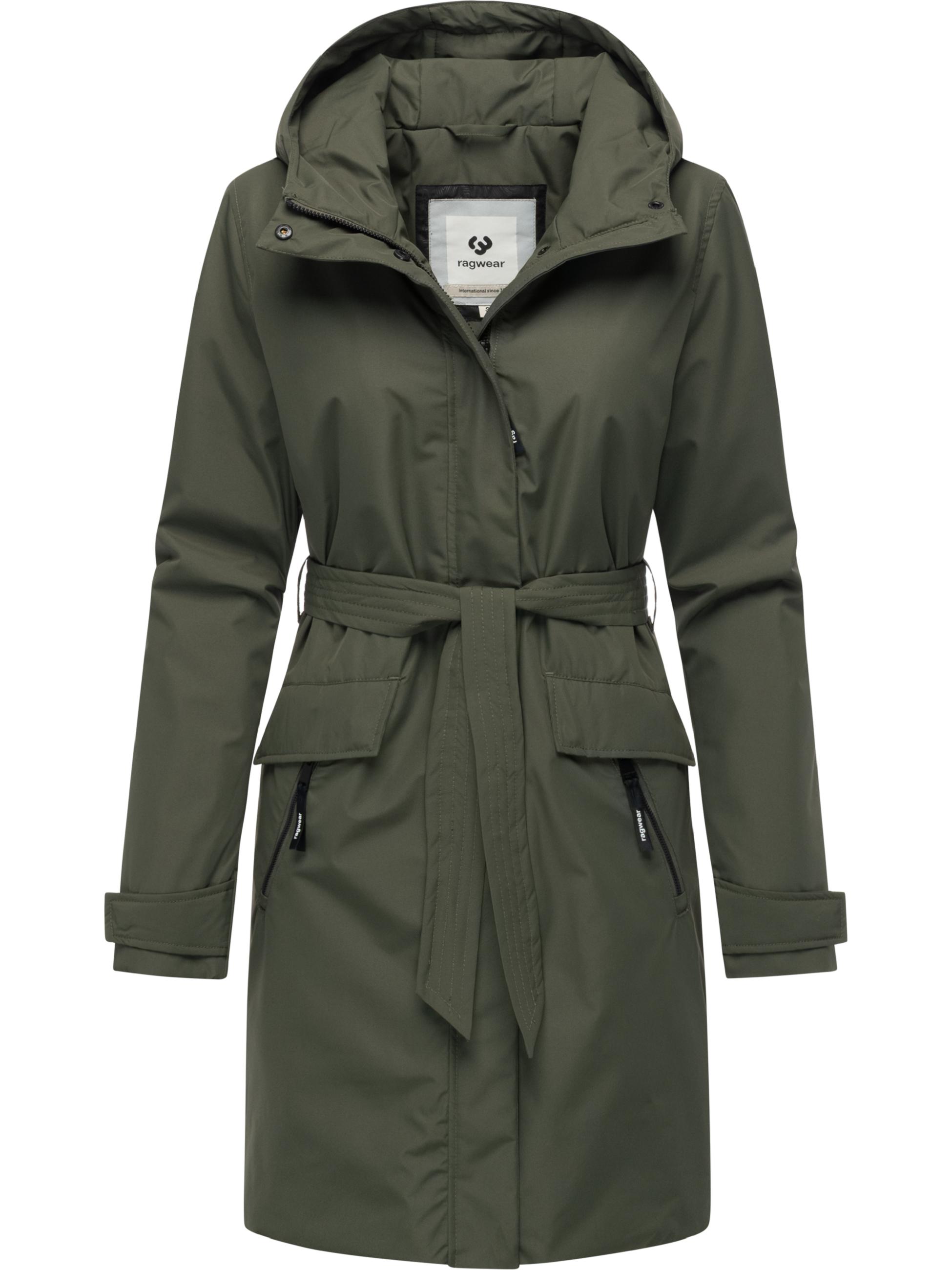 Wasserdichter Wintermantel mit Bindegürtel "Horatia Warm YOUMODO" Dark Olive