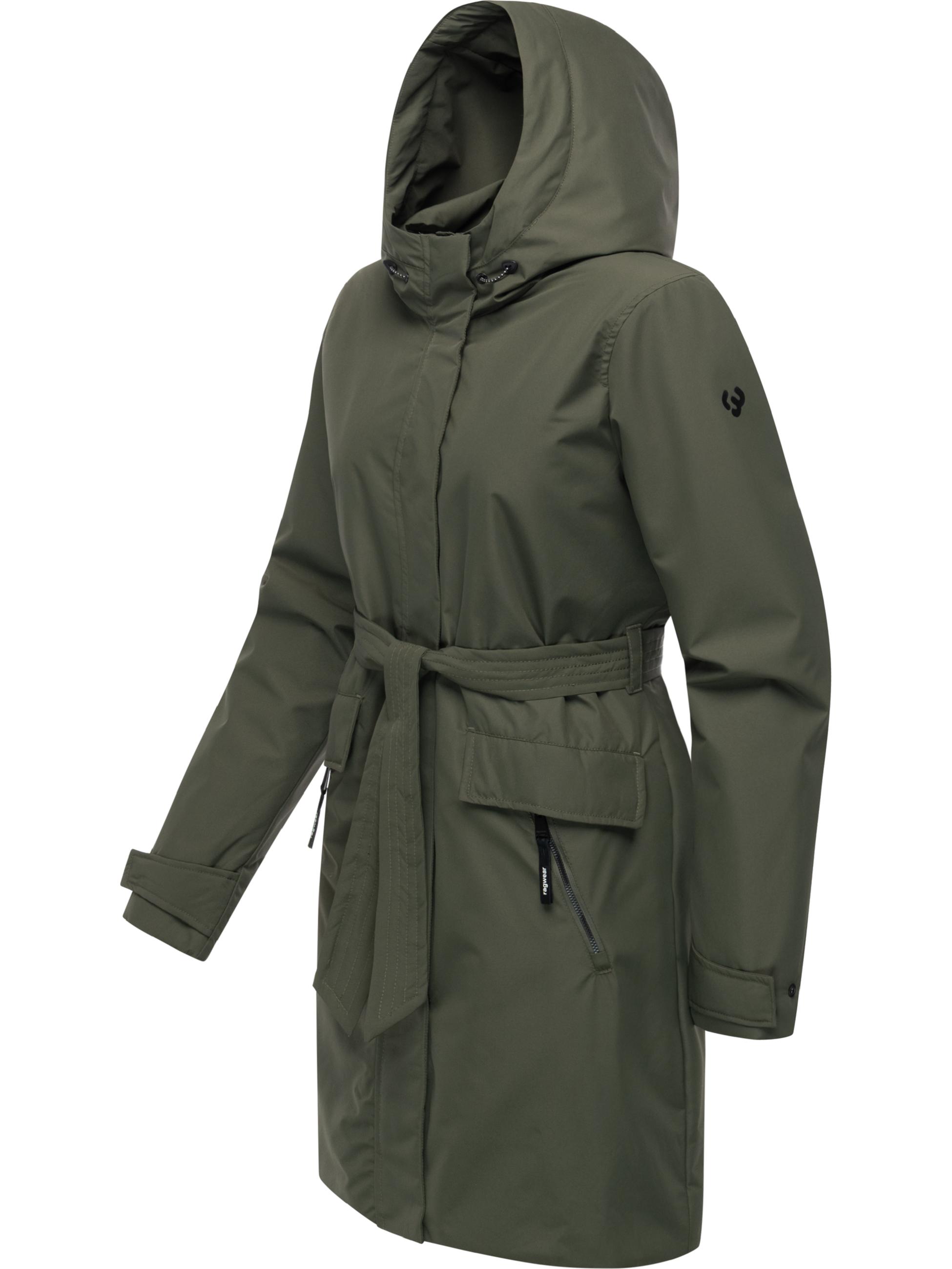 Wasserdichter Wintermantel mit Bindegürtel "Horatia Warm YOUMODO" Dark Olive