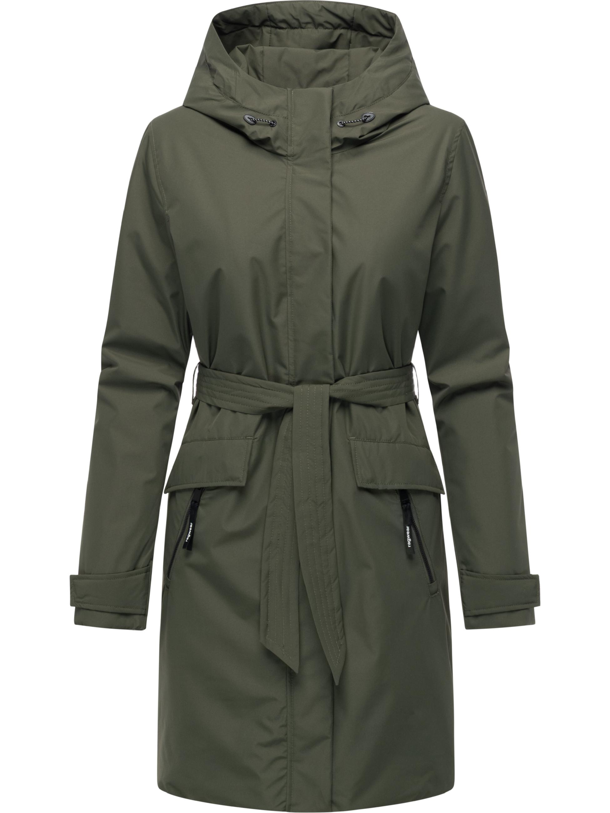 Wasserdichter Wintermantel mit Bindegürtel "Horatia Warm YOUMODO" Dark Olive
