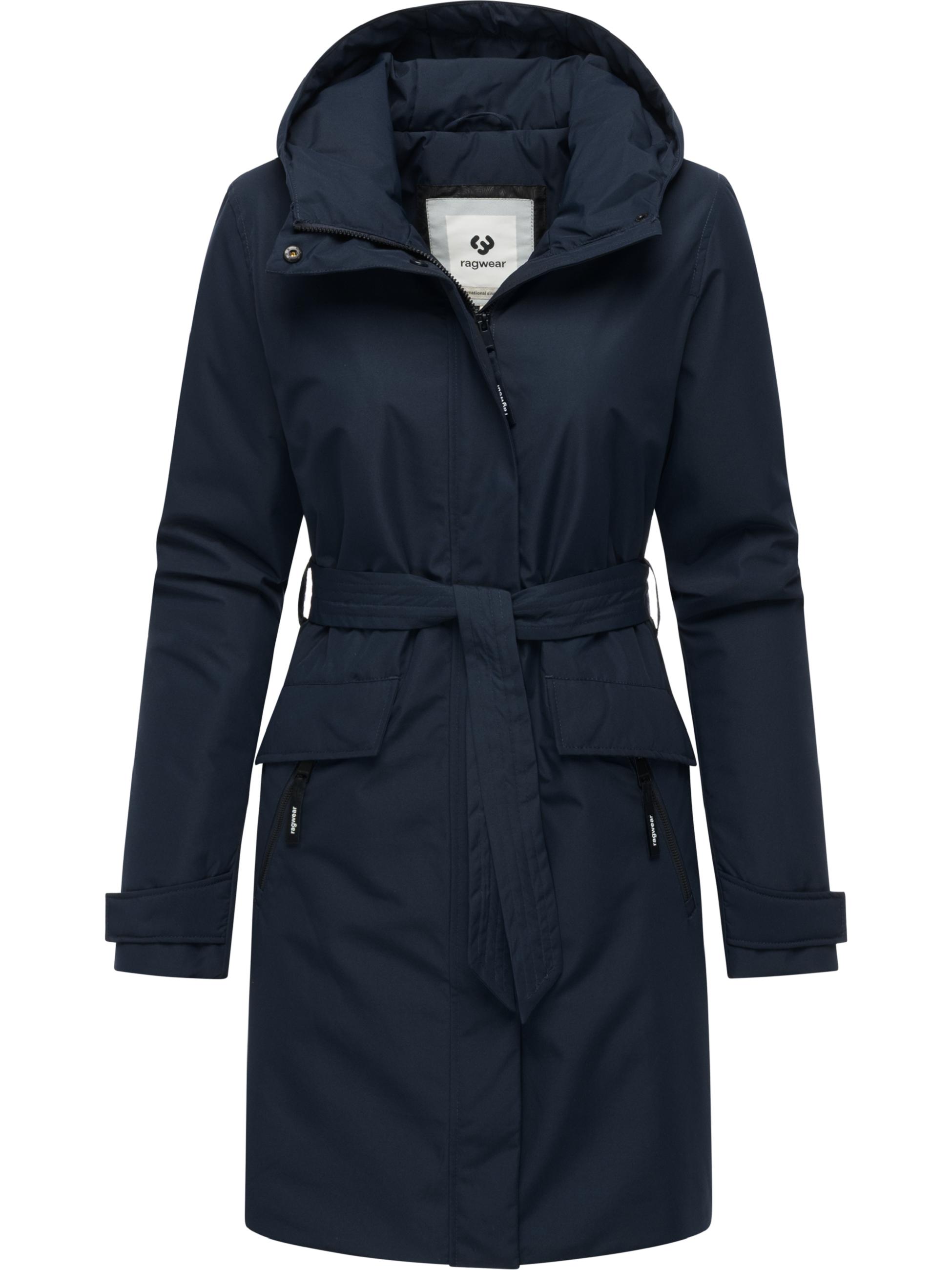 Wasserdichter Wintermantel mit Bindegürtel "Horatia Warm YOUMODO" Navy