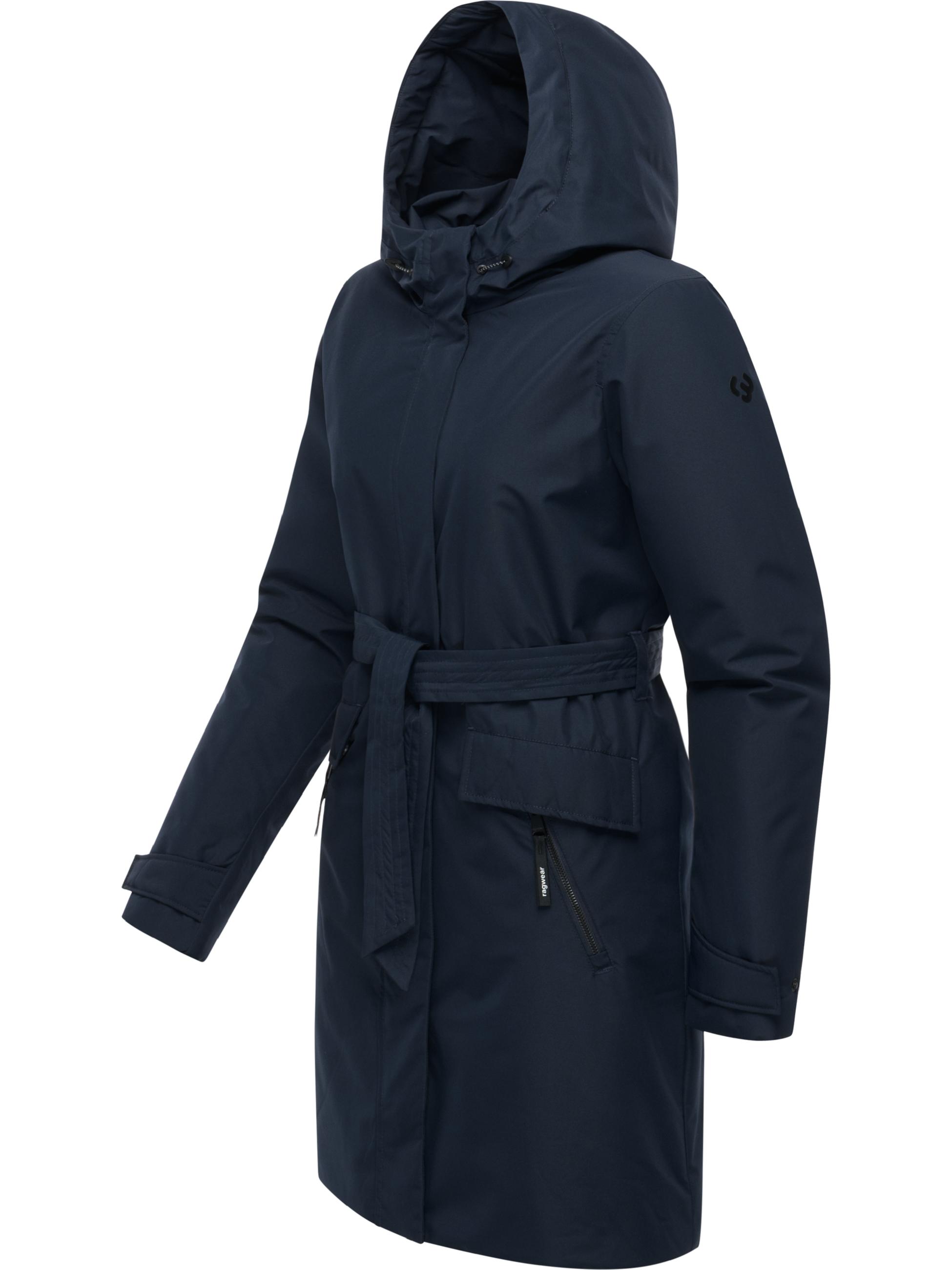 Wasserdichter Wintermantel mit Bindegürtel "Horatia Warm YOUMODO" Navy