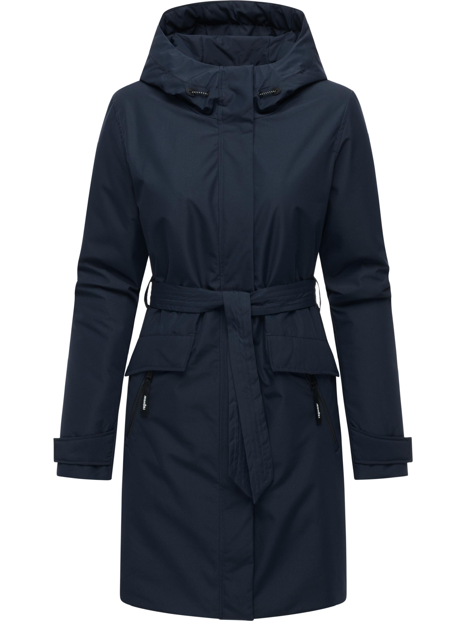 Wasserdichter Wintermantel mit Bindegürtel "Horatia Warm YOUMODO" Navy