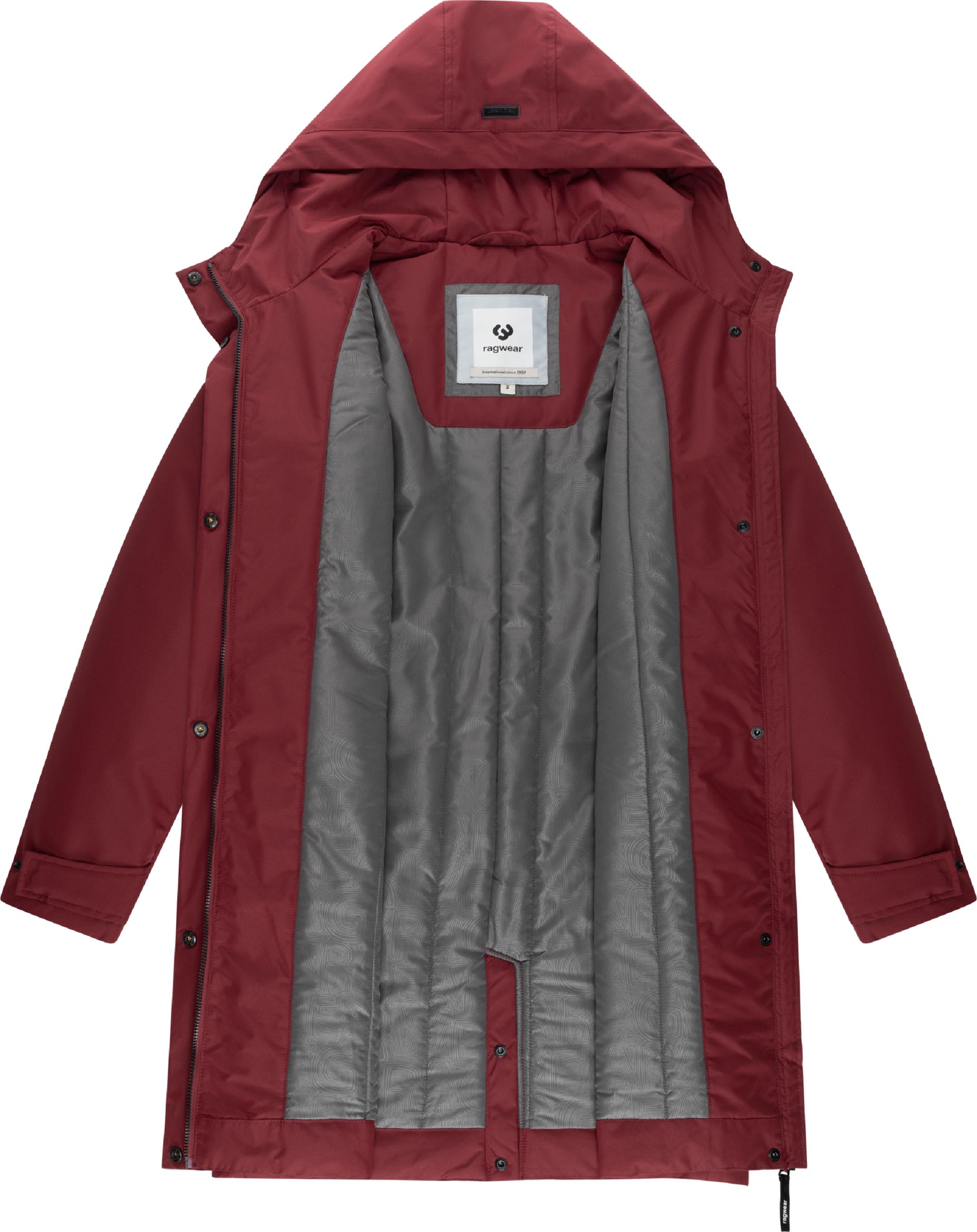 Wasserdichter Wintermantel mit Bindegürtel "Horatia Warm YOUMODO" Wine Red