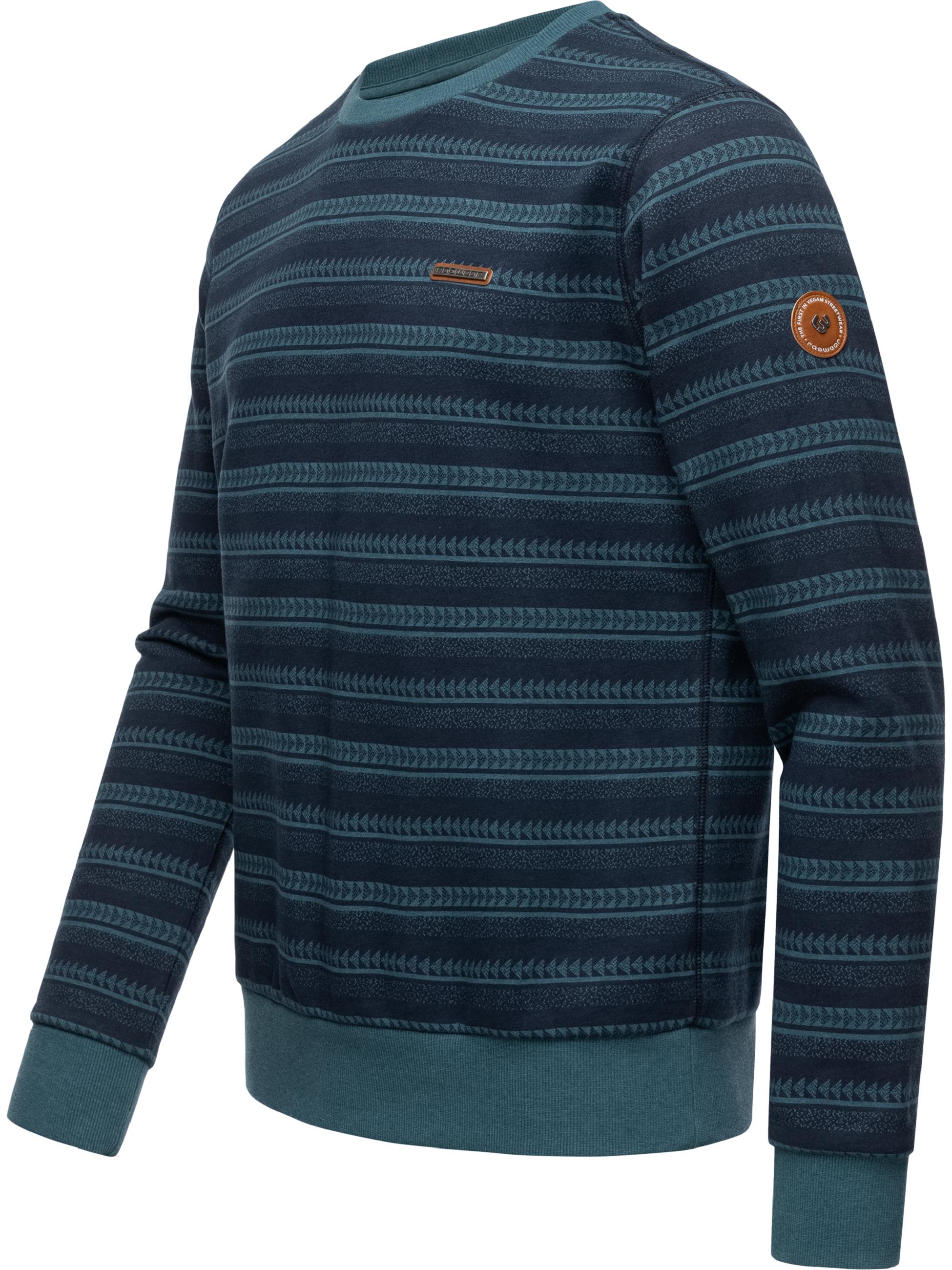 Weicher Pullover "Inddie Print" Navy