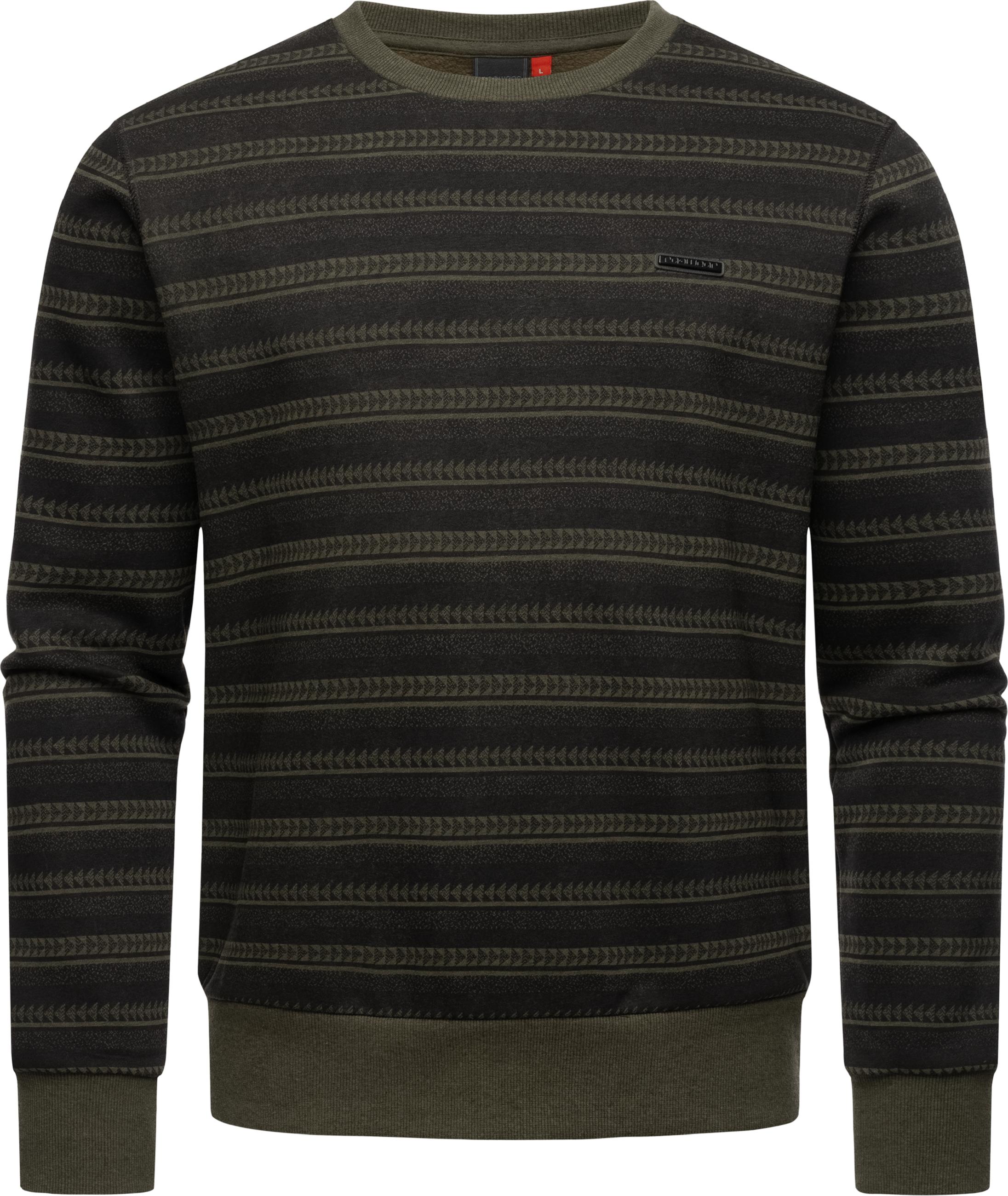 Weicher Pullover "Inddie Print" Olive