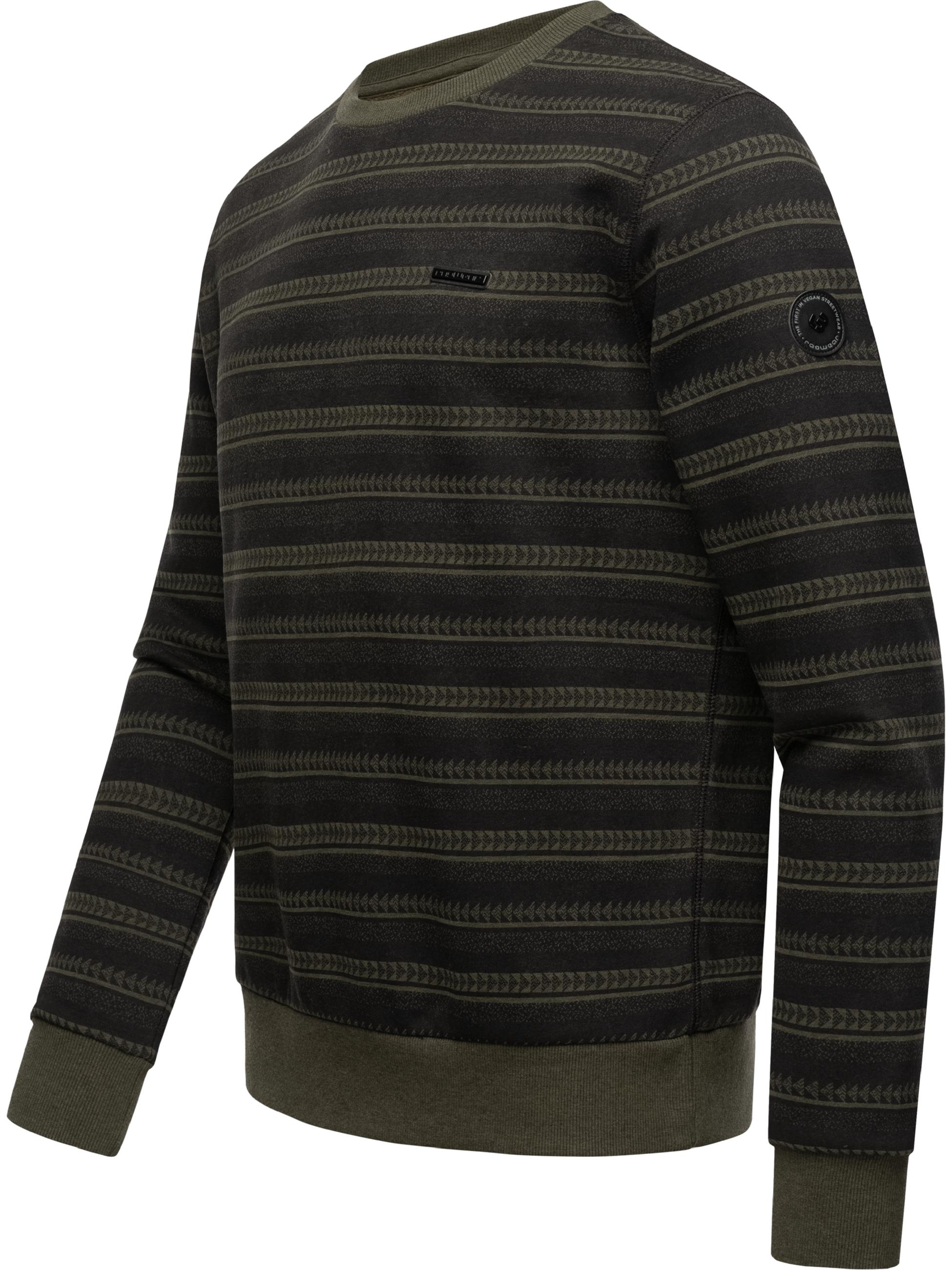 Weicher Pullover "Inddie Print" Olive