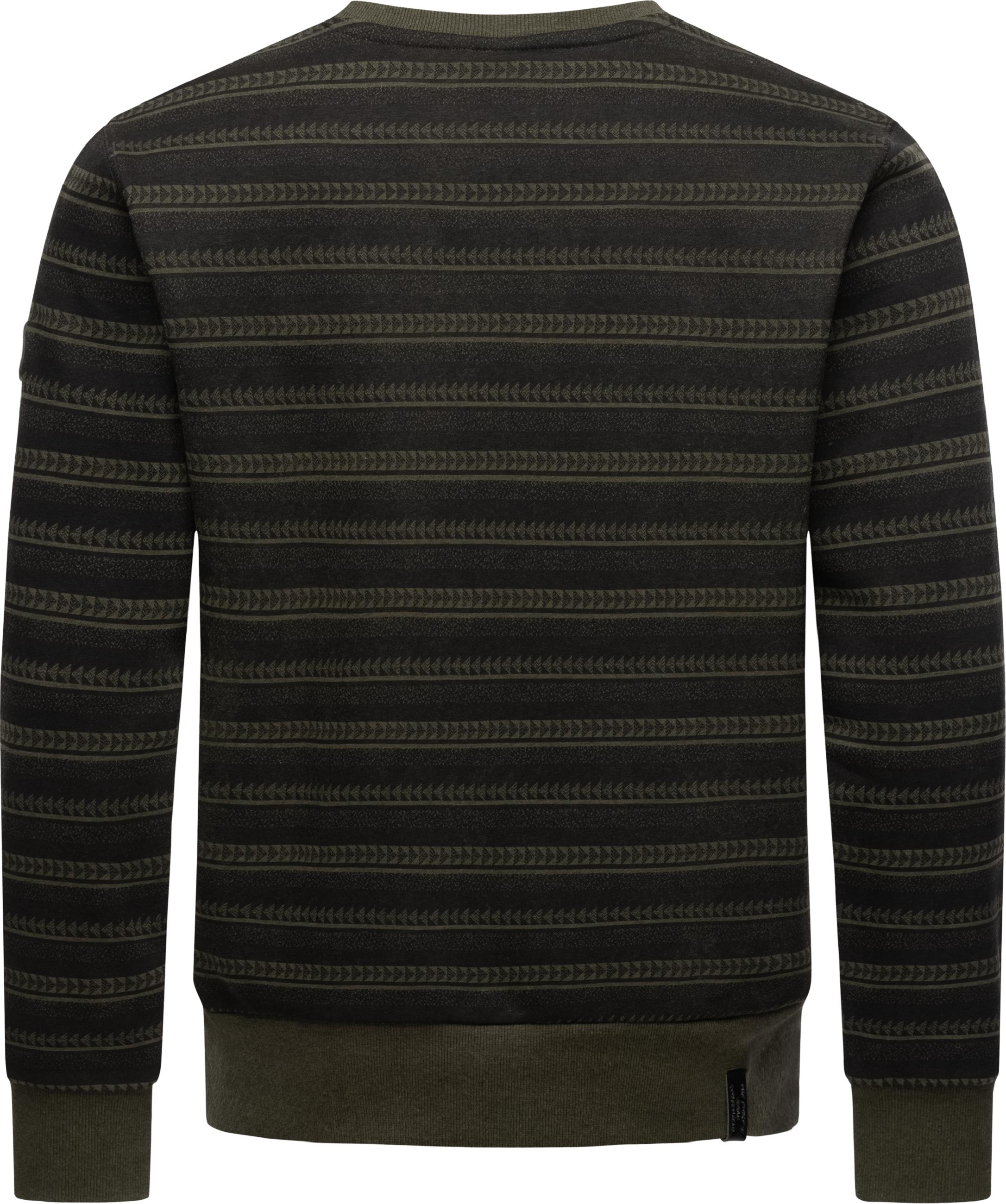 Weicher Pullover "Inddie Print" Olive