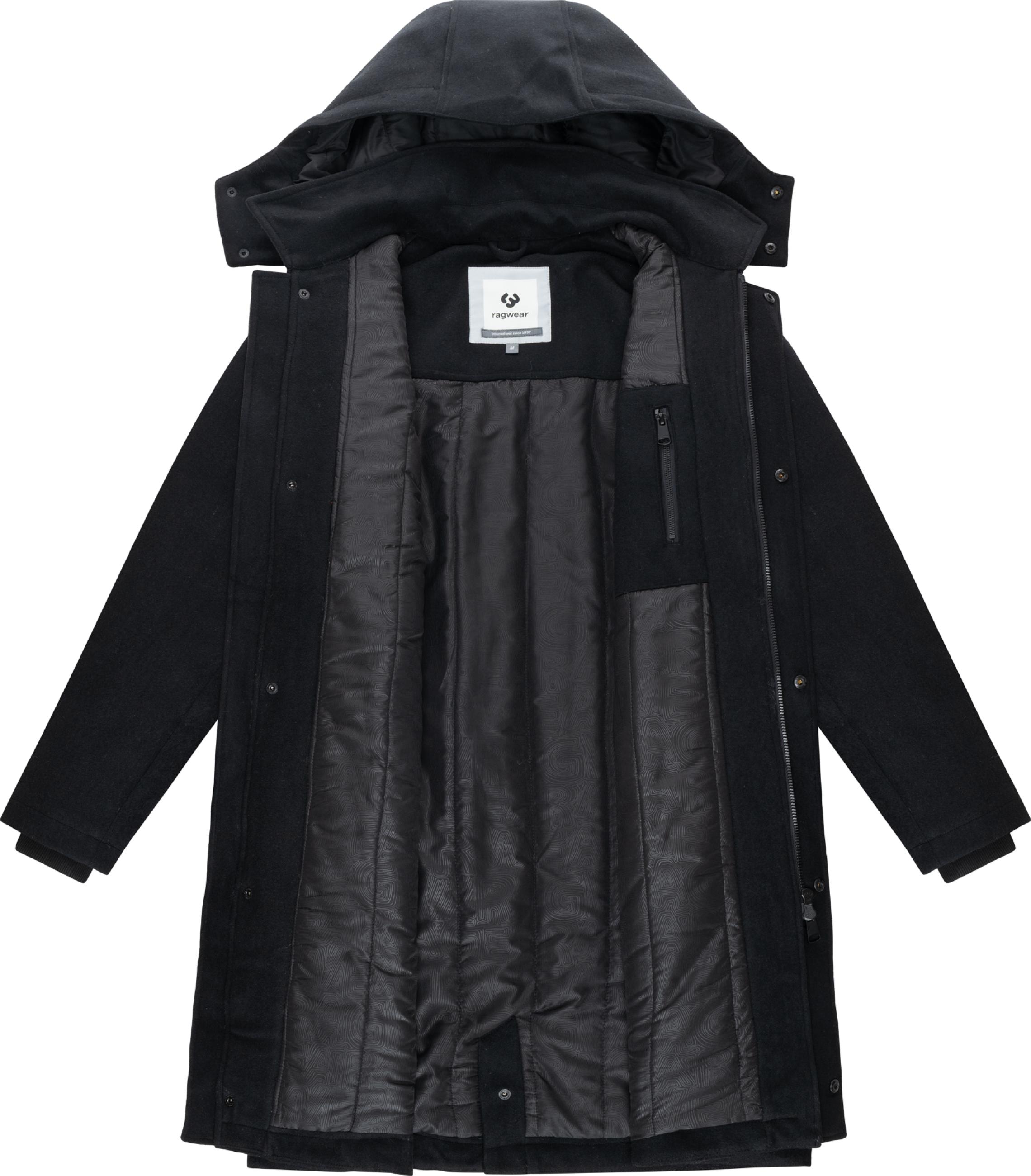 Wasserdichter Wintermantel mit Kapuze "Isaq Felt YOUMODO" Black