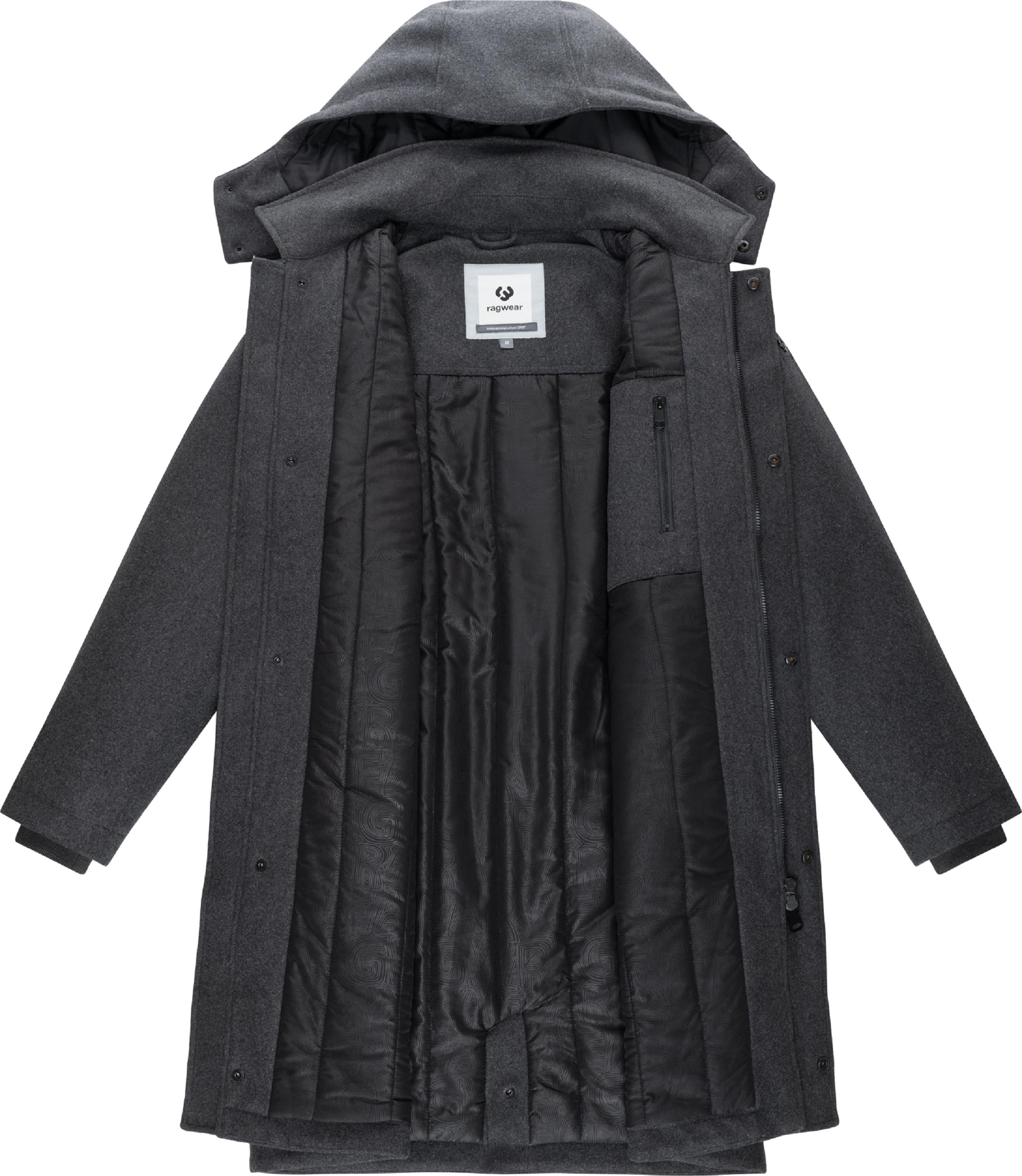 Wasserdichter Wintermantel mit Kapuze "Isaq Felt YOUMODO" Dark Grey