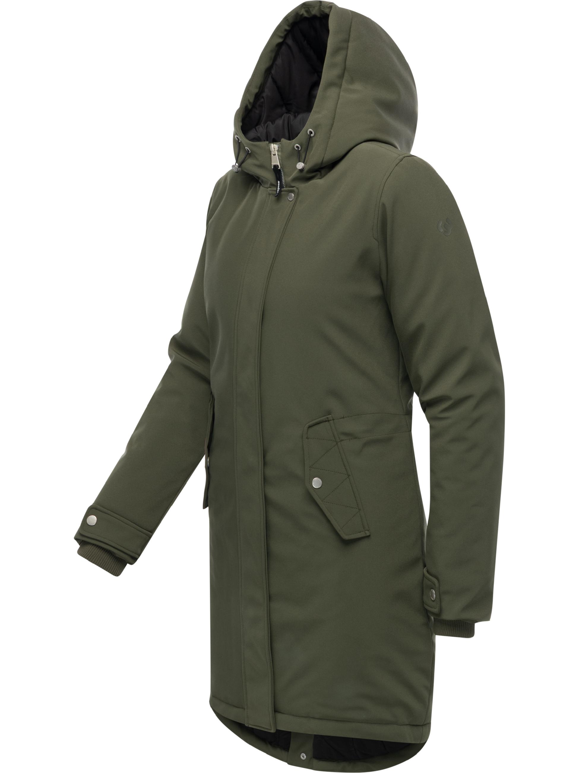 Wasserdichter Softshell-Kurzmantel mit Kapuze "Itiga" Dark Olive