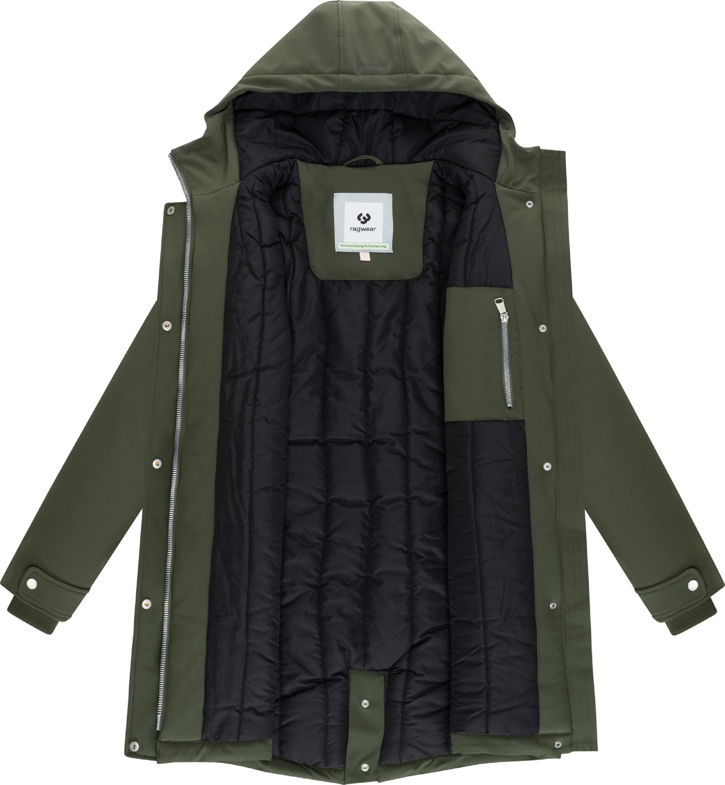 Wasserdichter Softshell-Kurzmantel mit Kapuze "Itiga" Dark Olive