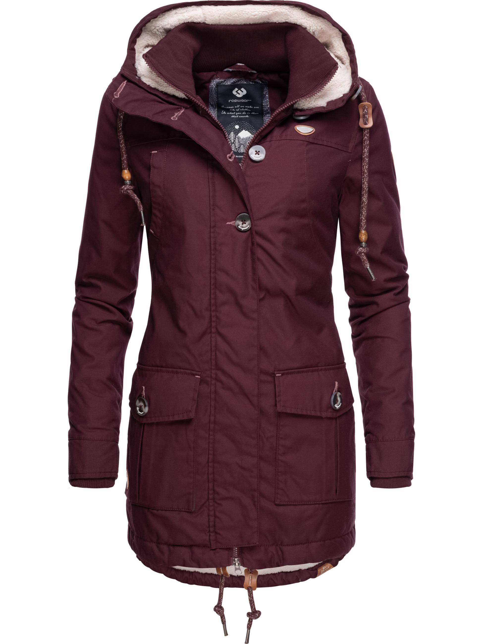 Langer Winterparka mit Kapuze "Jane Black Label" Rot019