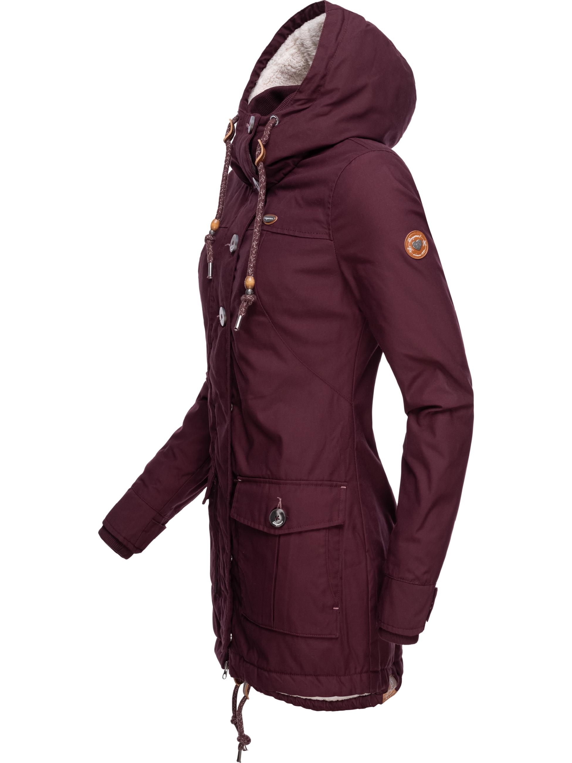 Langer Winterparka mit Kapuze "Jane Black Label" Rot019