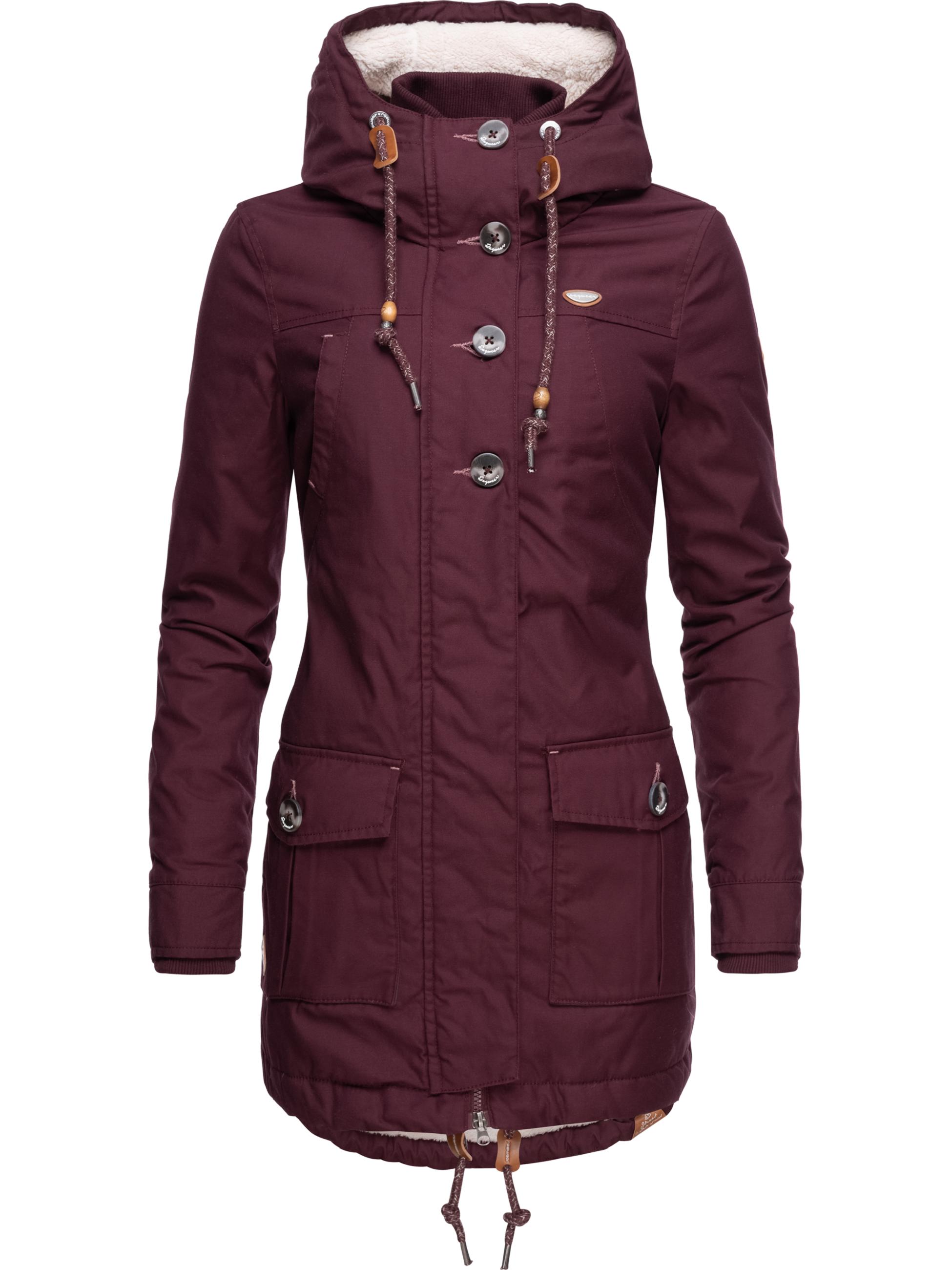 Langer Winterparka mit Kapuze "Jane Black Label" Rot019