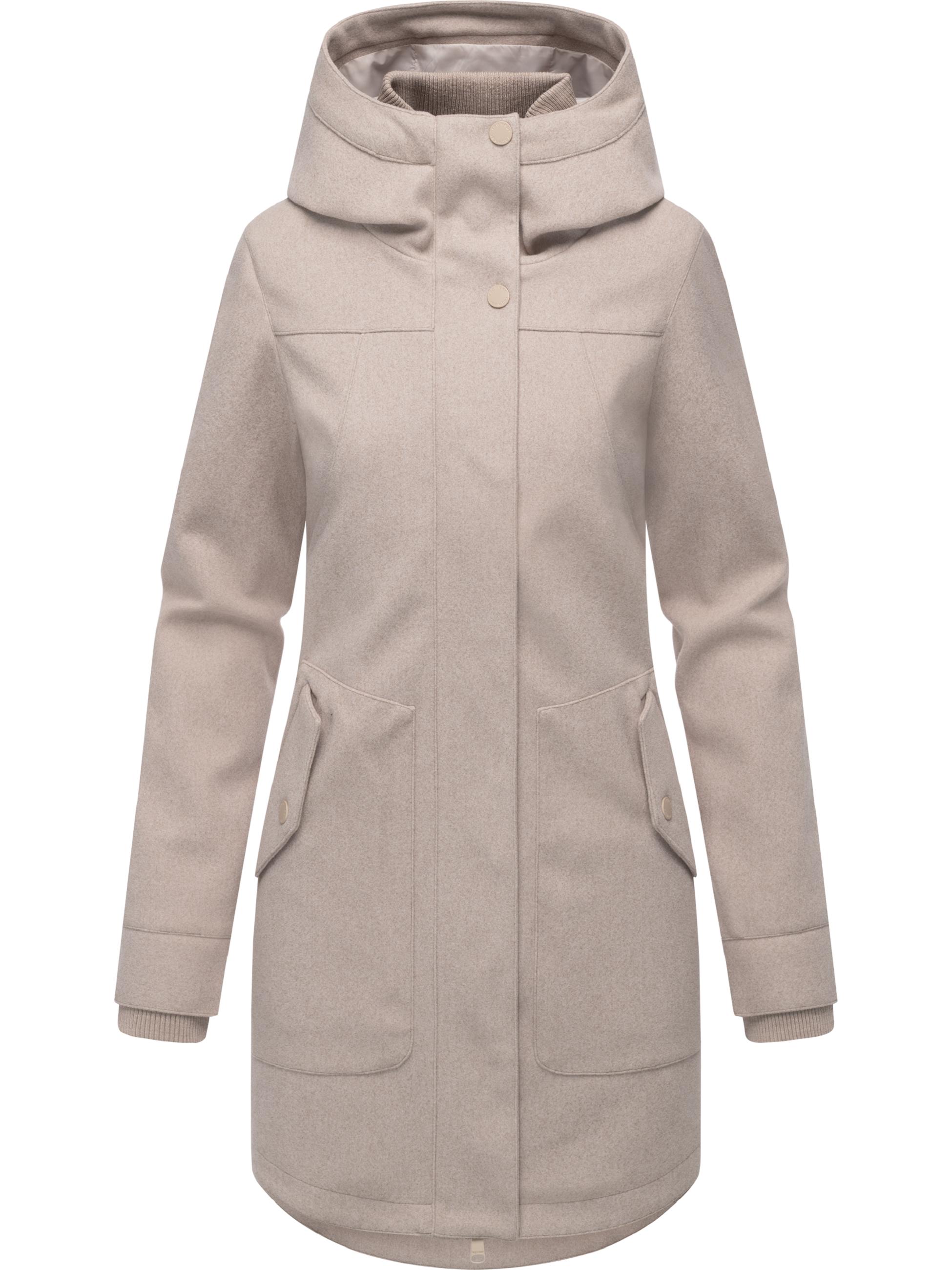 Mantel in Woll-Optik mit Kapuze "Janesha Coat" Ecru
