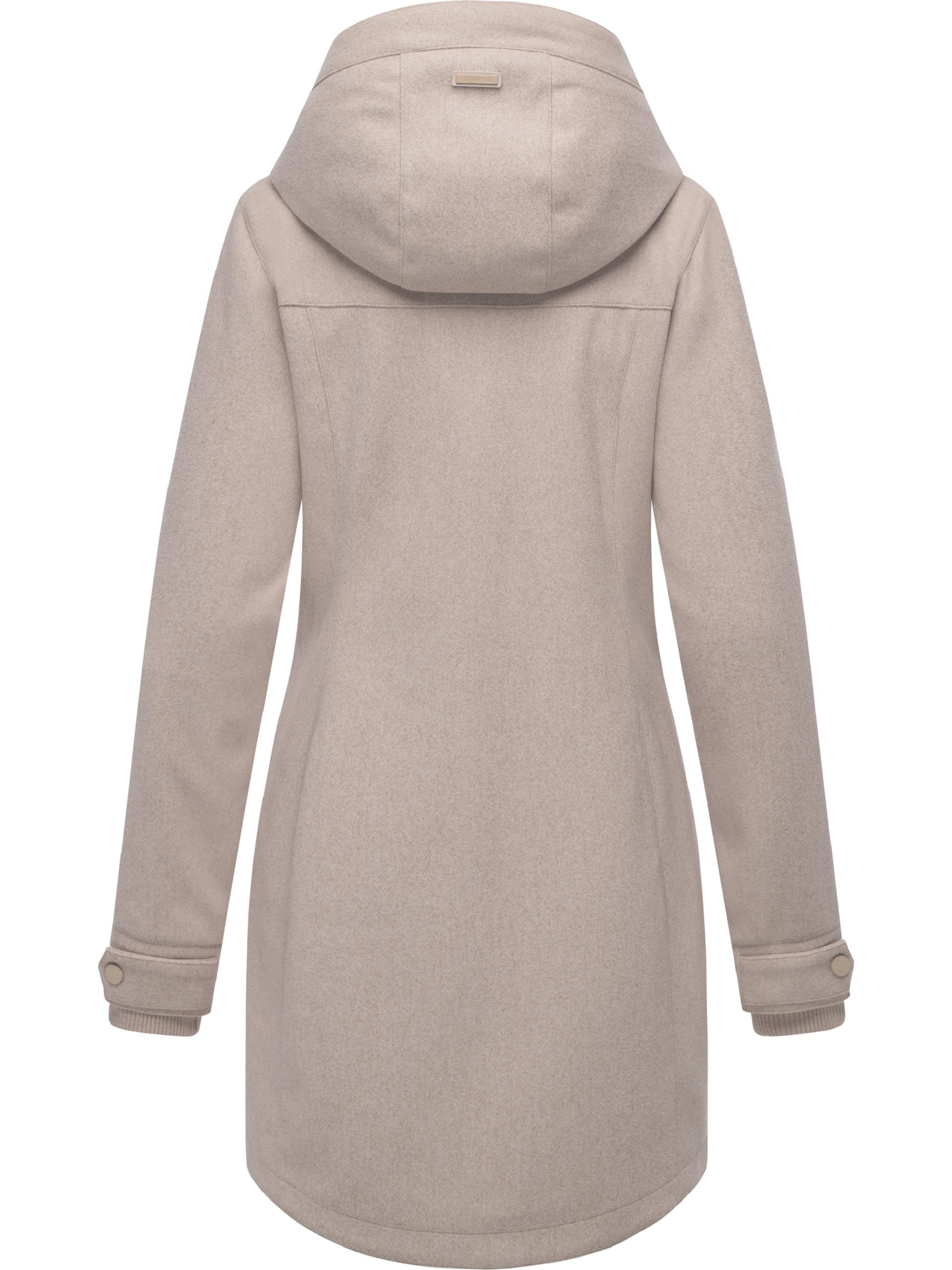 Mantel in Woll-Optik mit Kapuze "Janesha Coat" Ecru