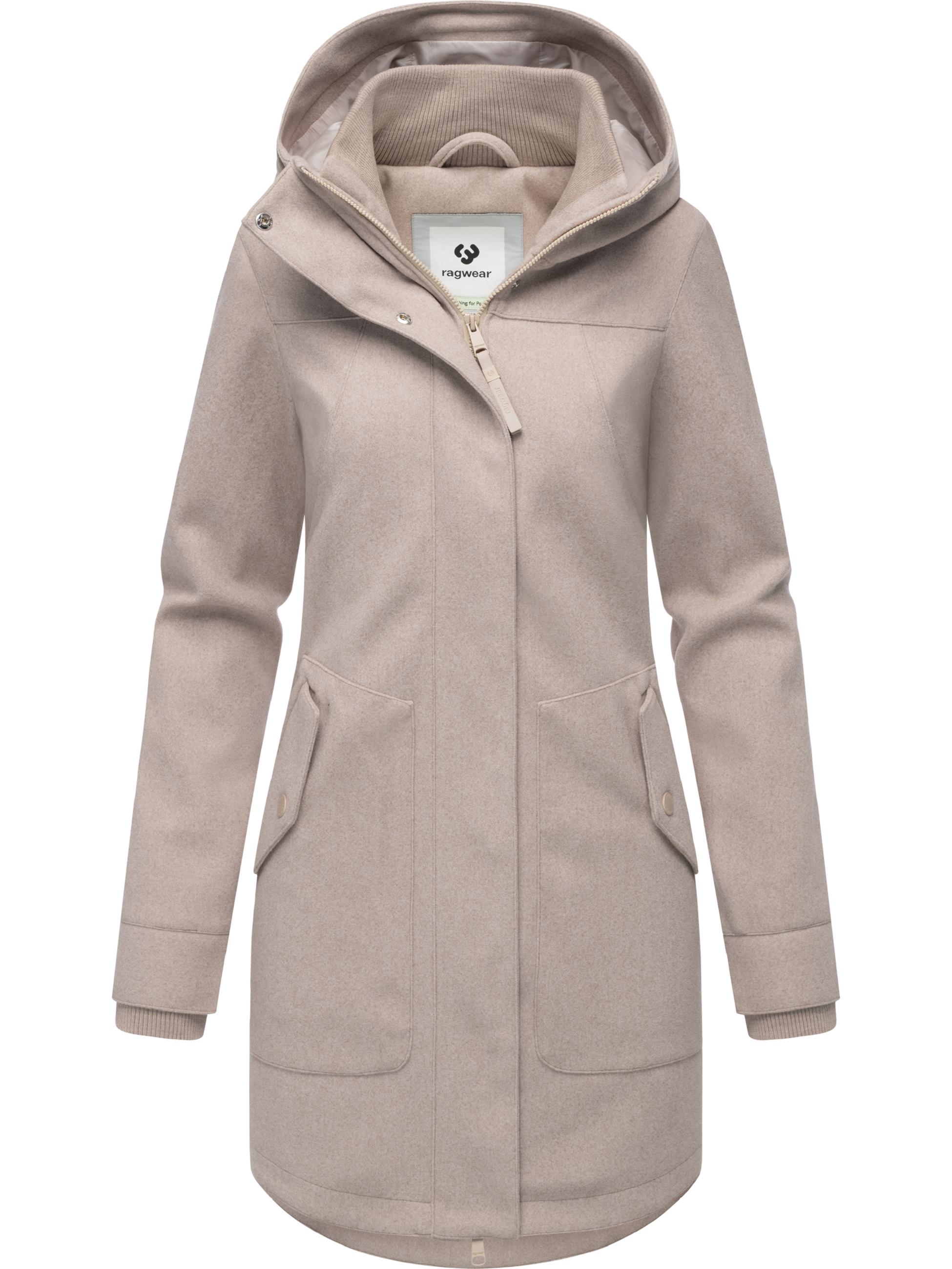 Mantel in Woll-Optik mit Kapuze "Janesha Coat" Ecru