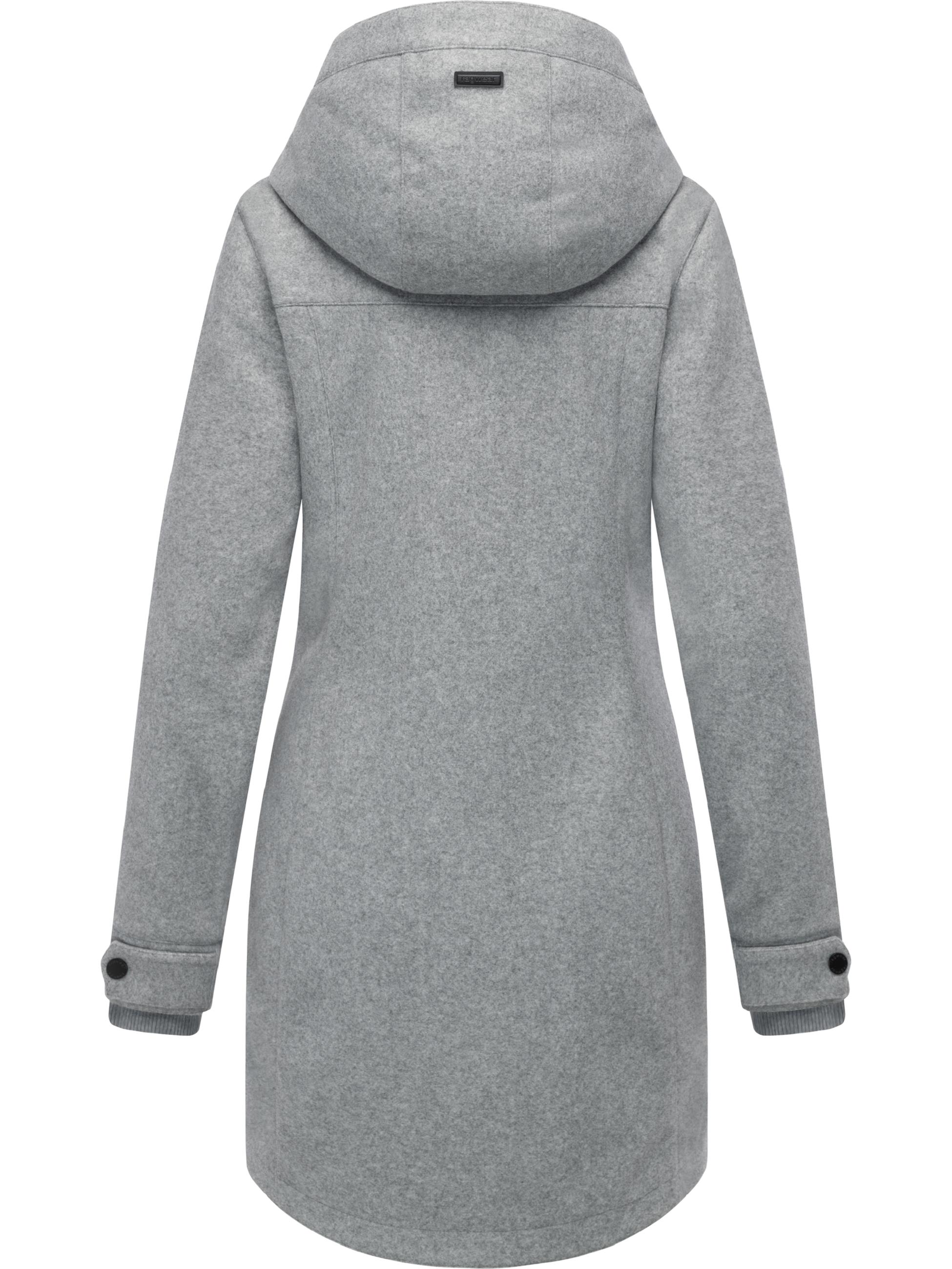 Mantel in Woll-Optik mit Kapuze "Janesha Coat" Light Grey