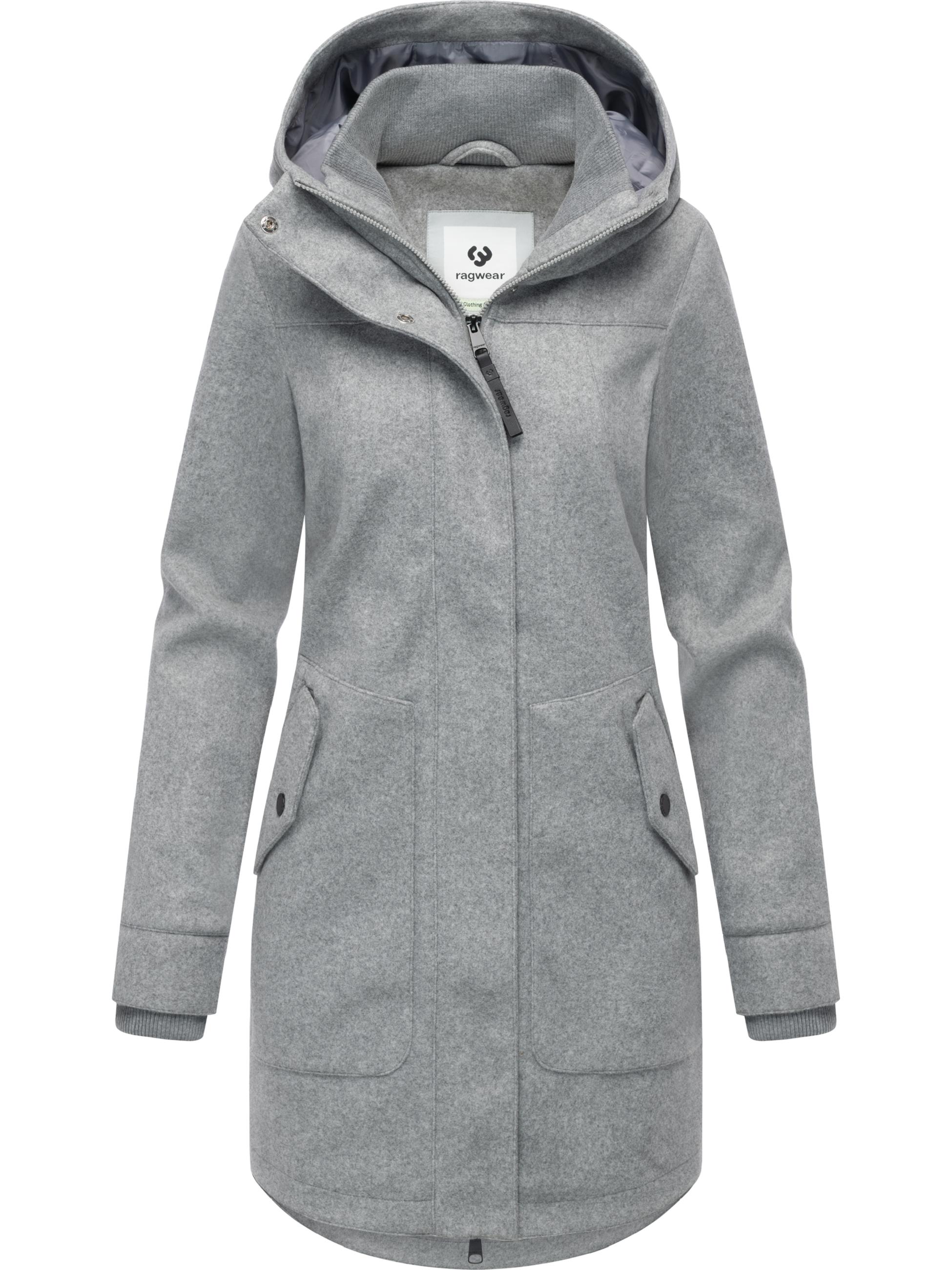 Mantel in Woll-Optik mit Kapuze "Janesha Coat" Light Grey