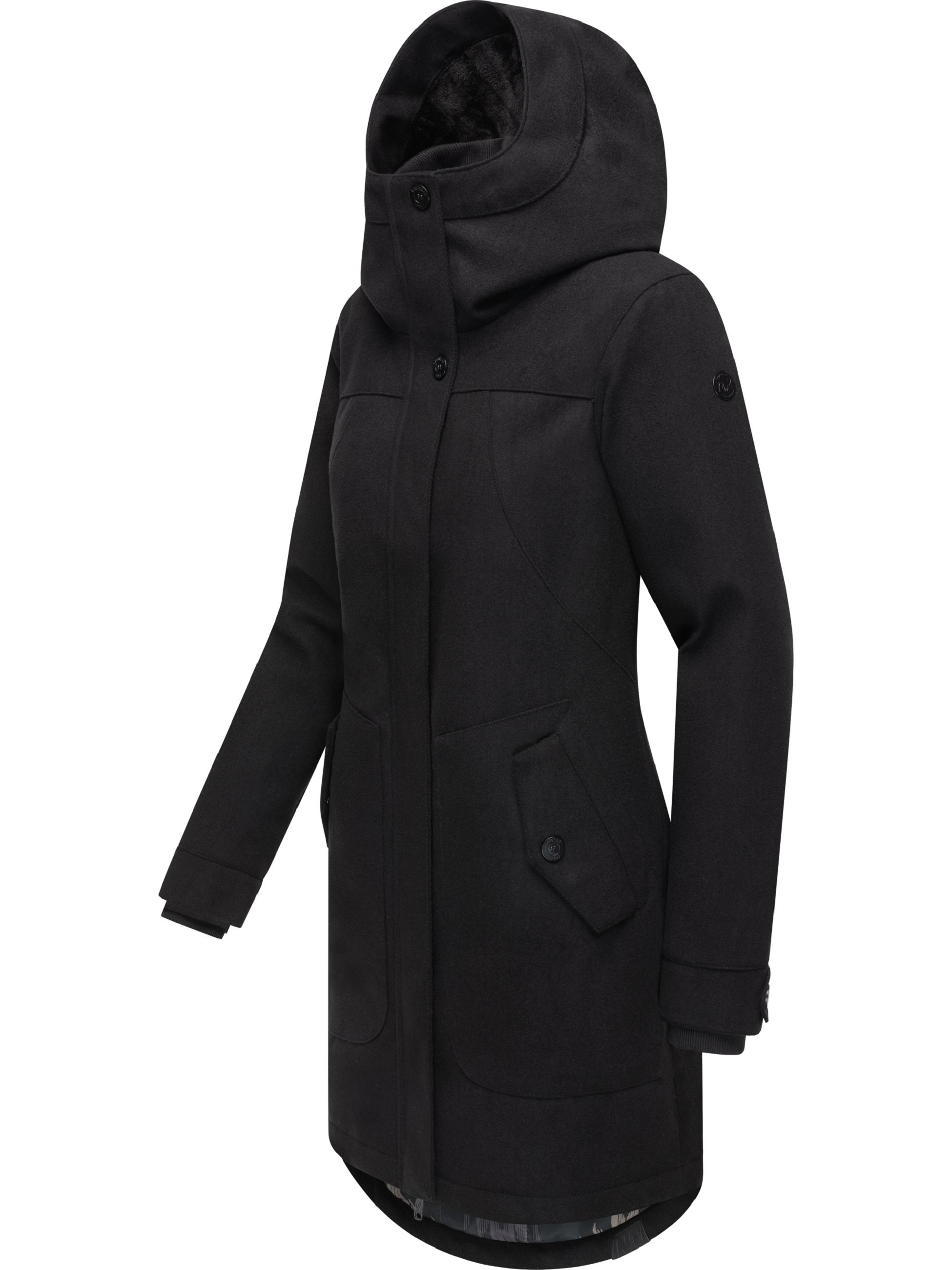 Wintermantel in Woll-Optik "Jannisa Coat" Black