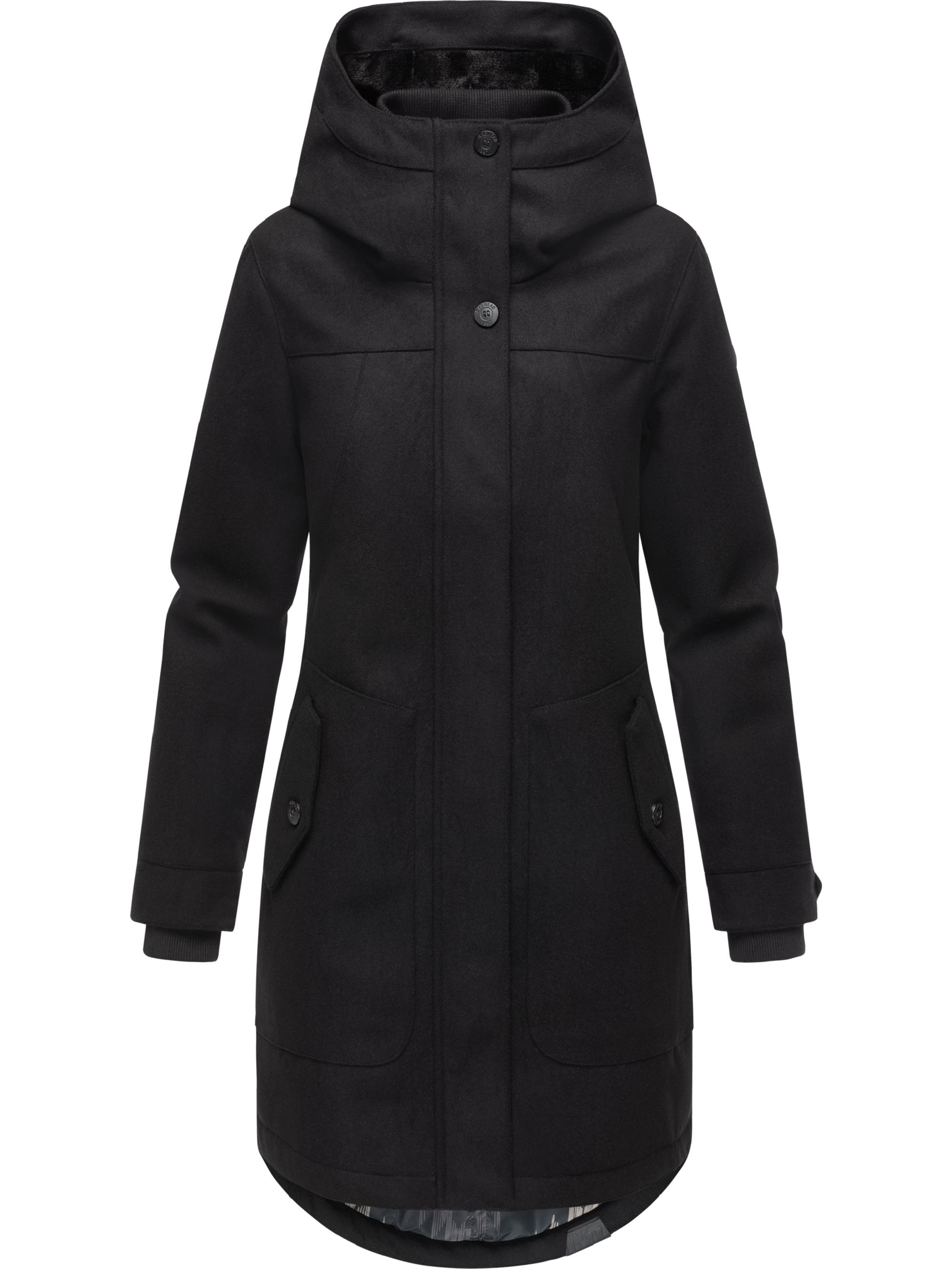 Wintermantel in Woll-Optik "Jannisa Coat" Black