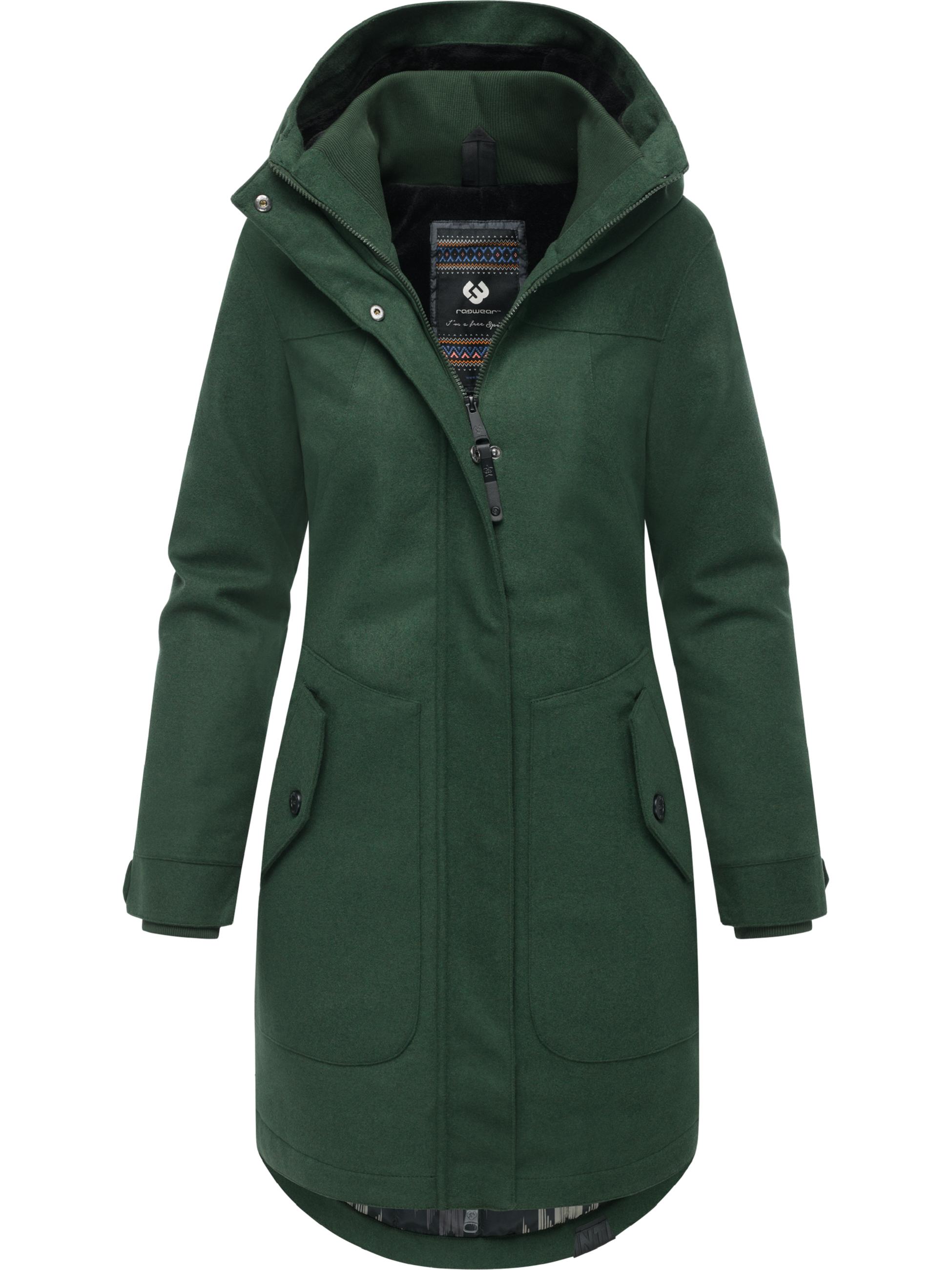 Klassischer Wintermantel in Woll-Optik "Jannisa Coat" Dark Green25