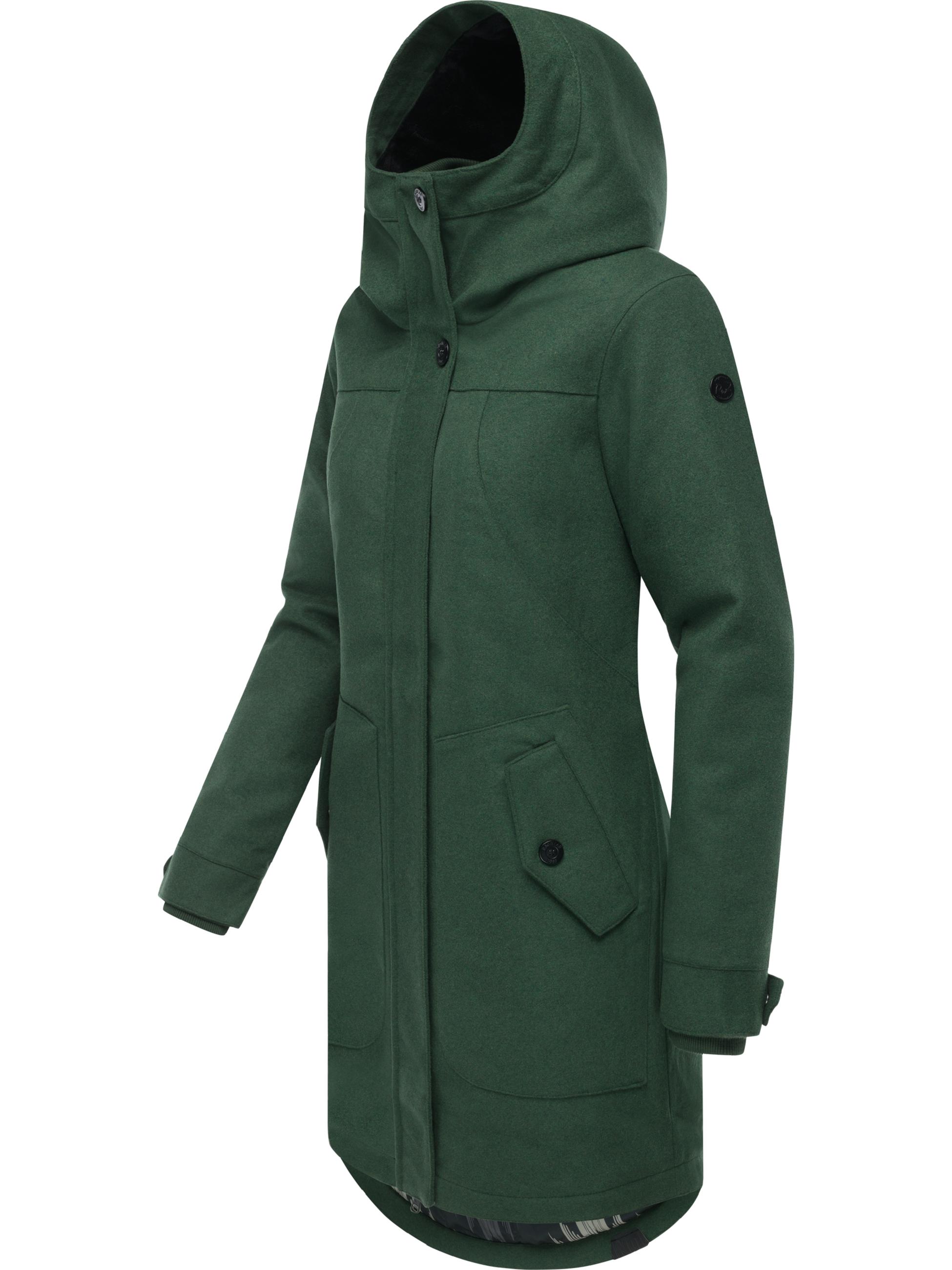 Klassischer Wintermantel in Woll-Optik "Jannisa Coat" Dark Green25