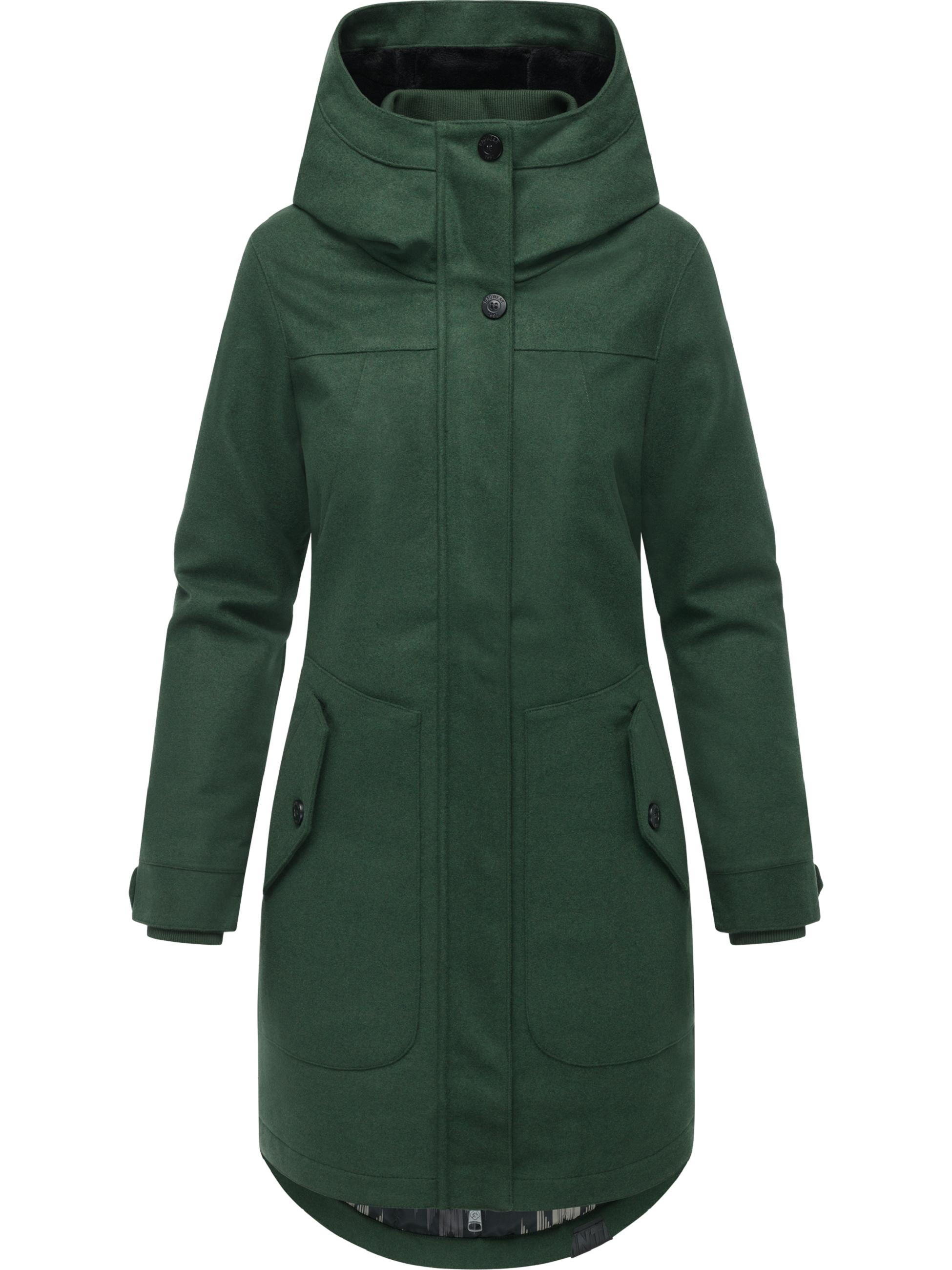 Klassischer Wintermantel in Woll-Optik "Jannisa Coat" Dark Green25