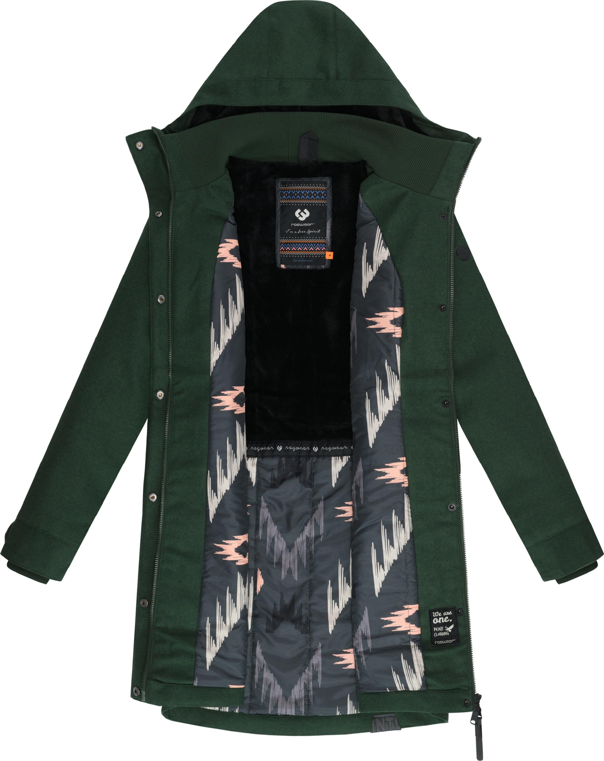 Klassischer Wintermantel in Woll-Optik "Jannisa Coat" Dark Green25