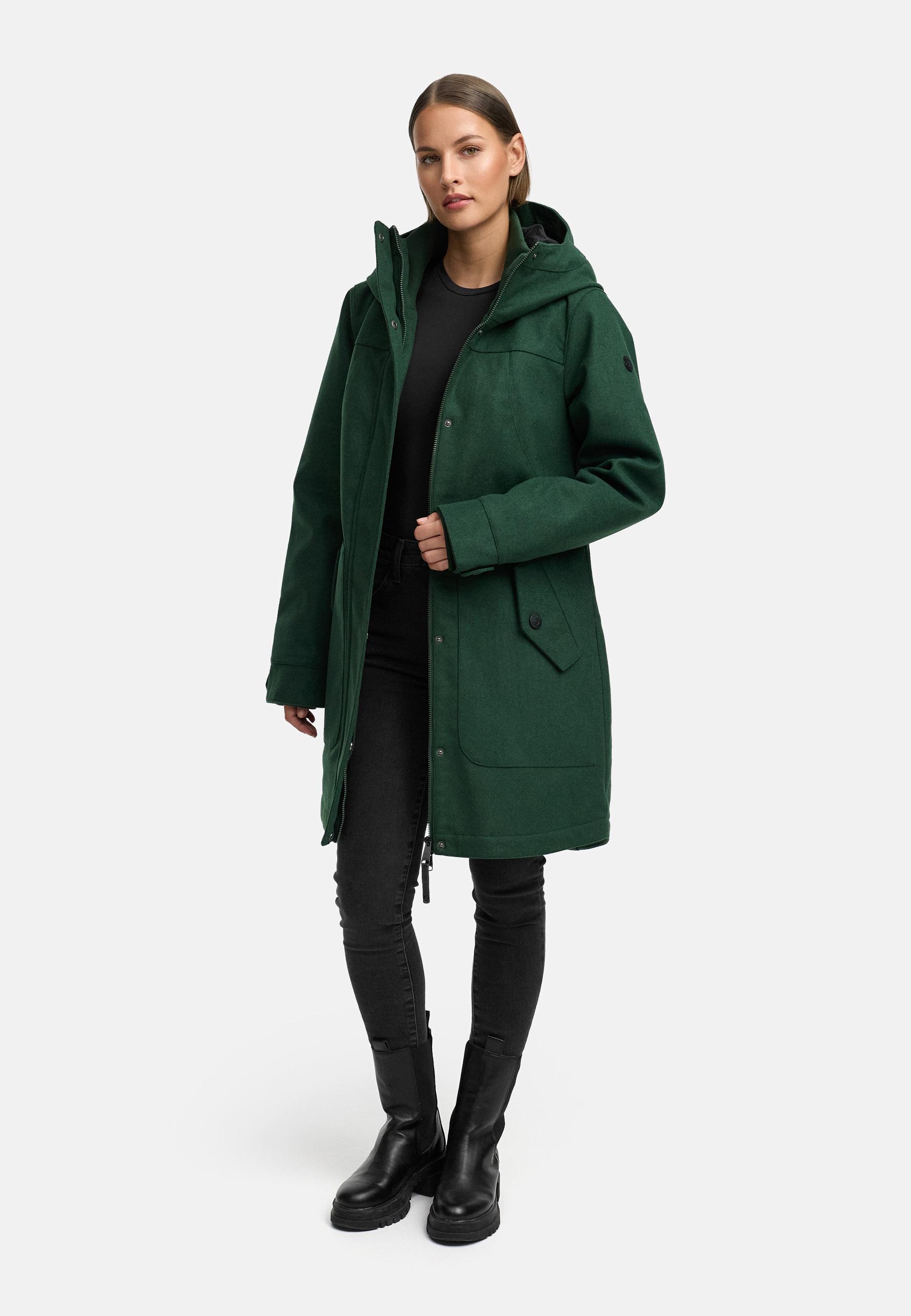 Klassischer Wintermantel in Woll-Optik "Jannisa Coat" Dark Green25