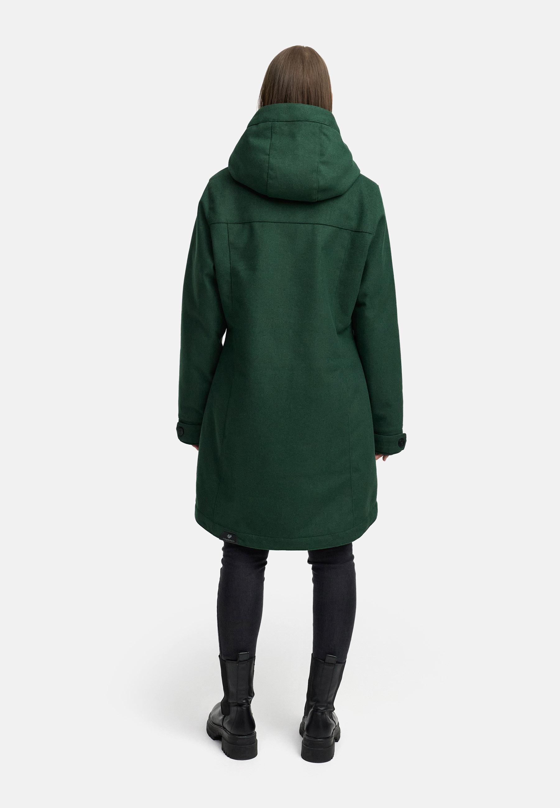 Klassischer Wintermantel in Woll-Optik "Jannisa Coat" Dark Green25