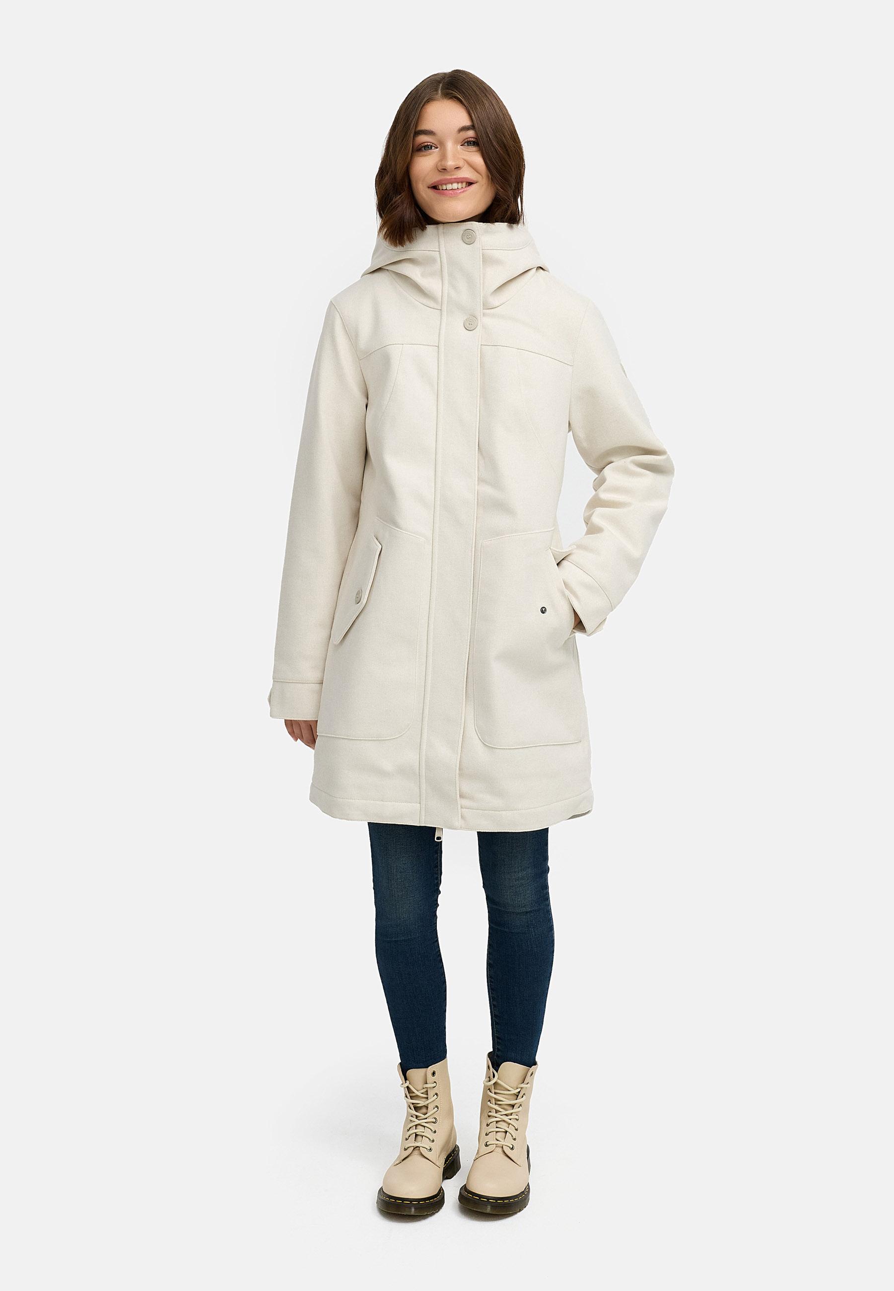 Klassischer Wintermantel in Woll-Optik "Jannisa Coat" Off White25