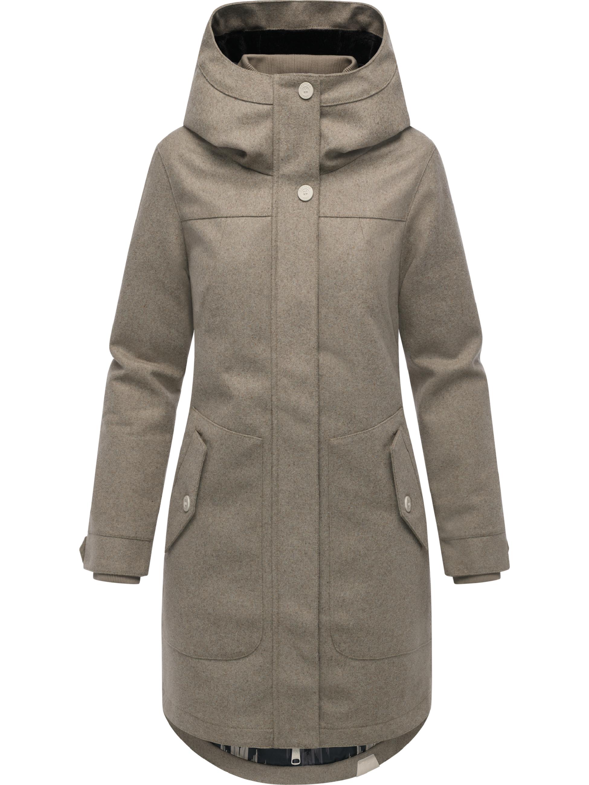 Klassischer Wintermantel in Woll-Optik "Jannisa Coat" Stone Brown25