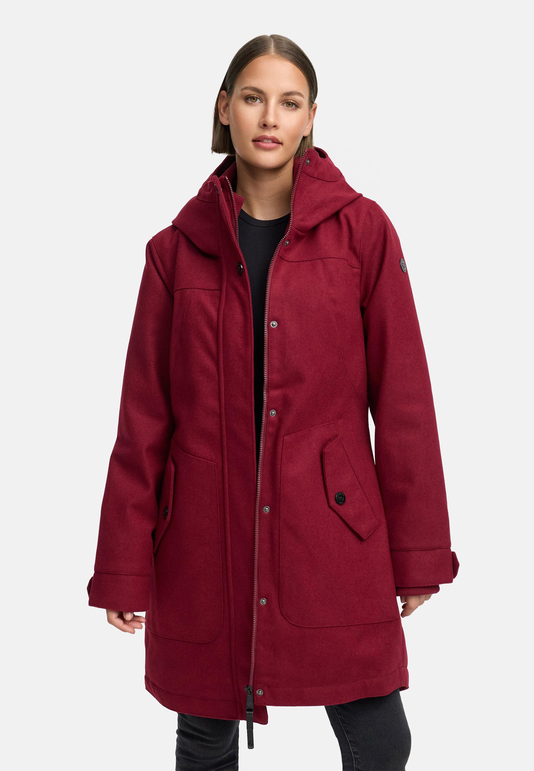 Klassischer Wintermantel in Woll-Optik "Jannisa Coat" Wine25