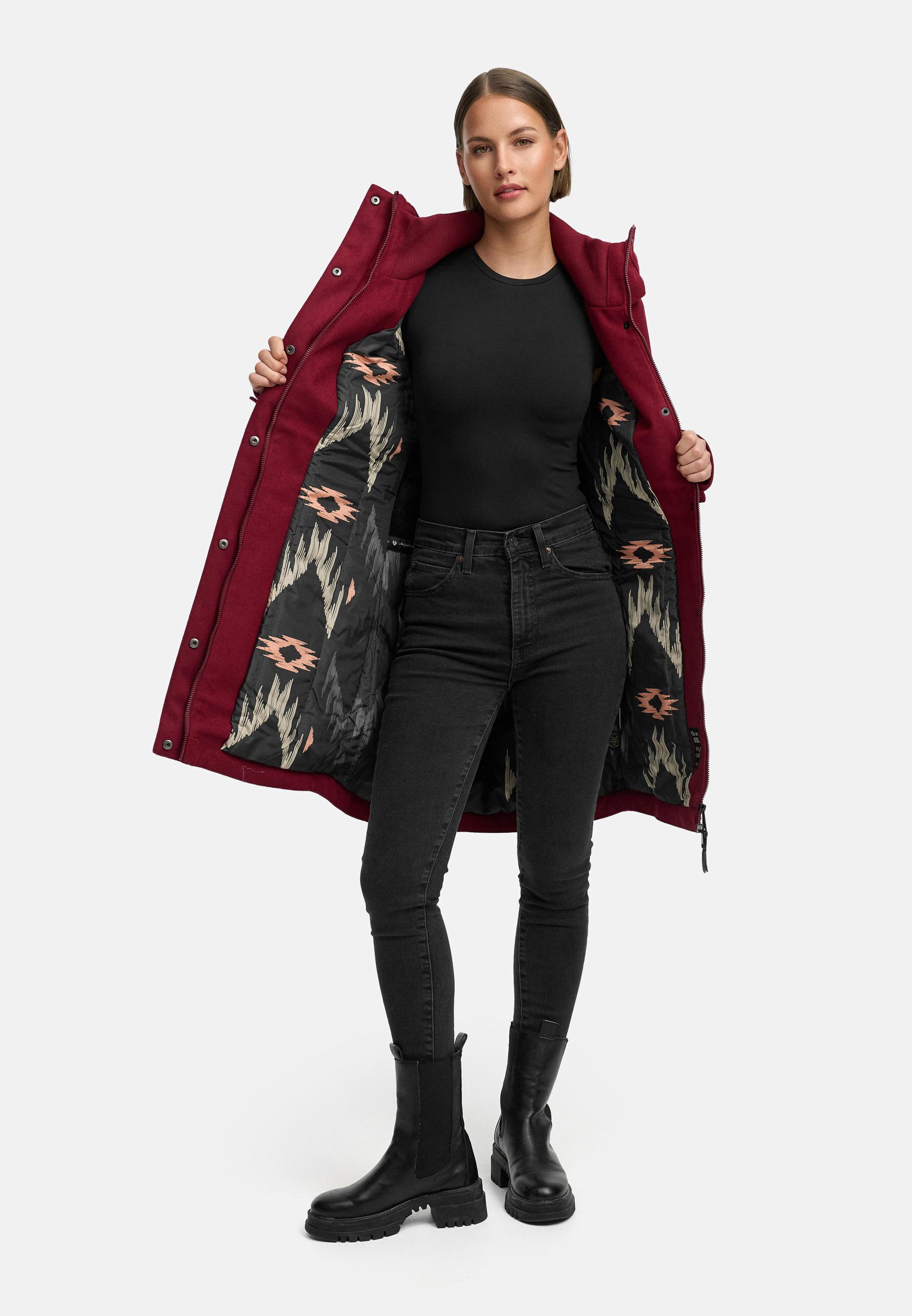 Klassischer Wintermantel in Woll-Optik "Jannisa Coat" Wine25