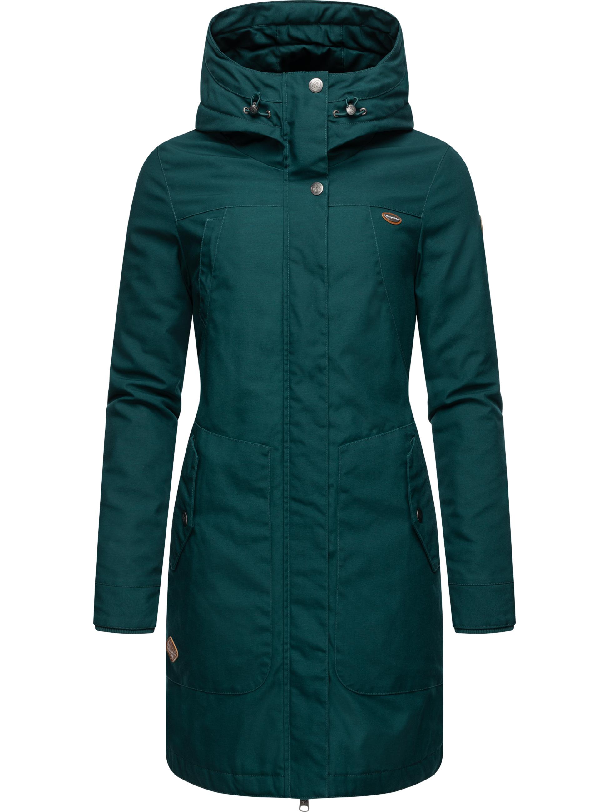 Langer Winterparka mit Kapuze "Jannisa" Dark Green