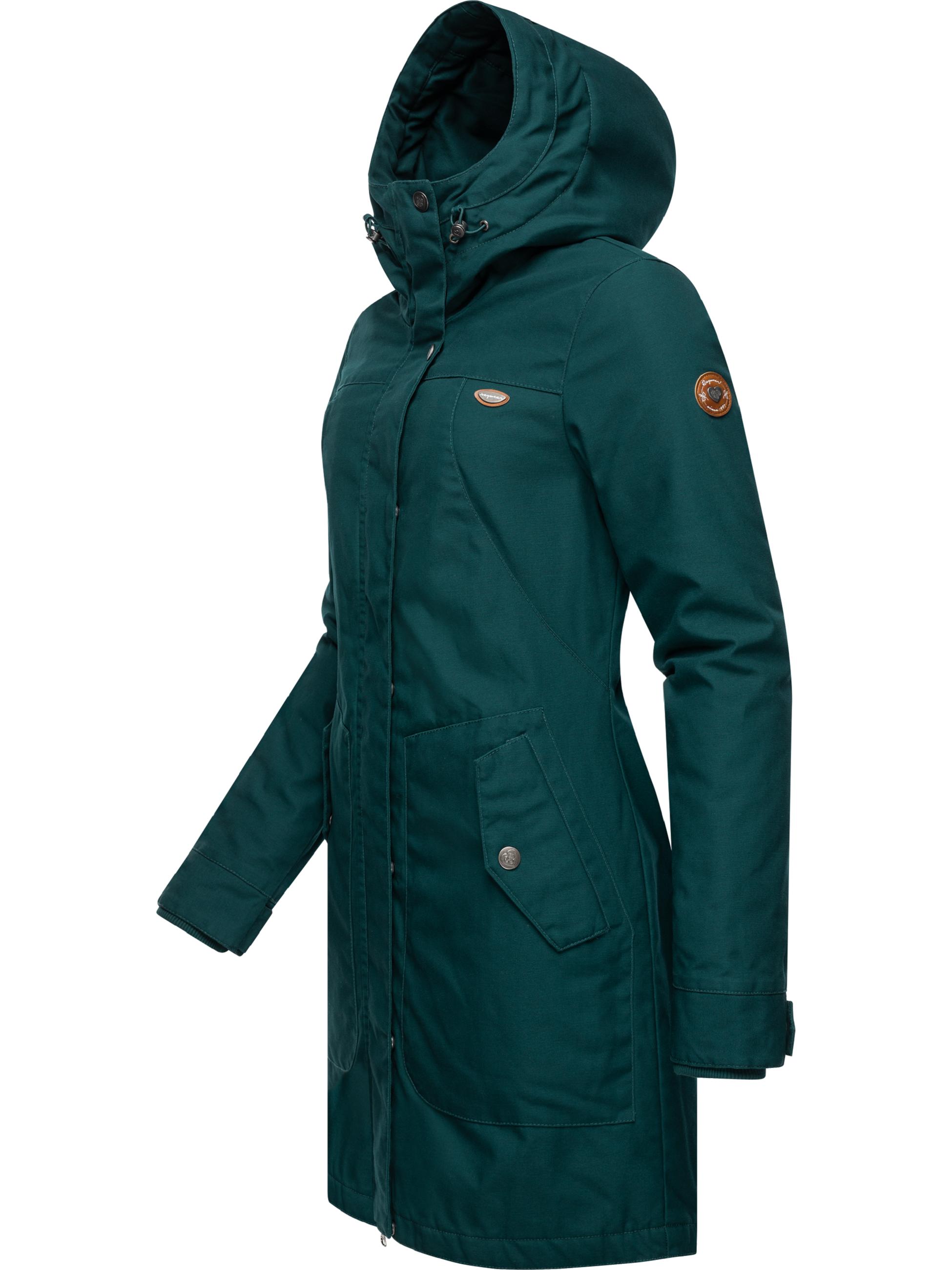 Langer Winterparka mit Kapuze "Jannisa" Dark Green