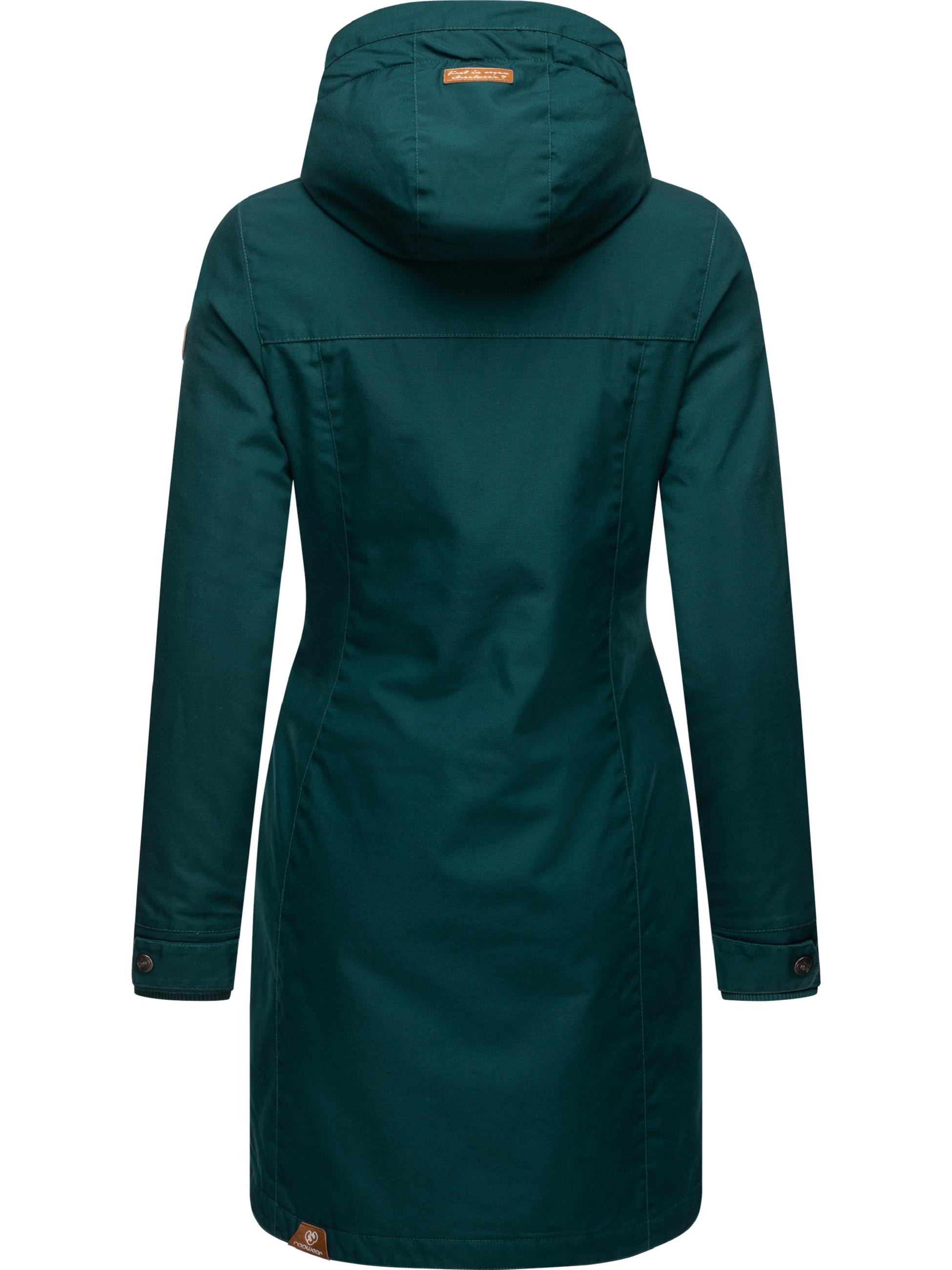 Langer Winterparka mit Kapuze "Jannisa" Dark Green