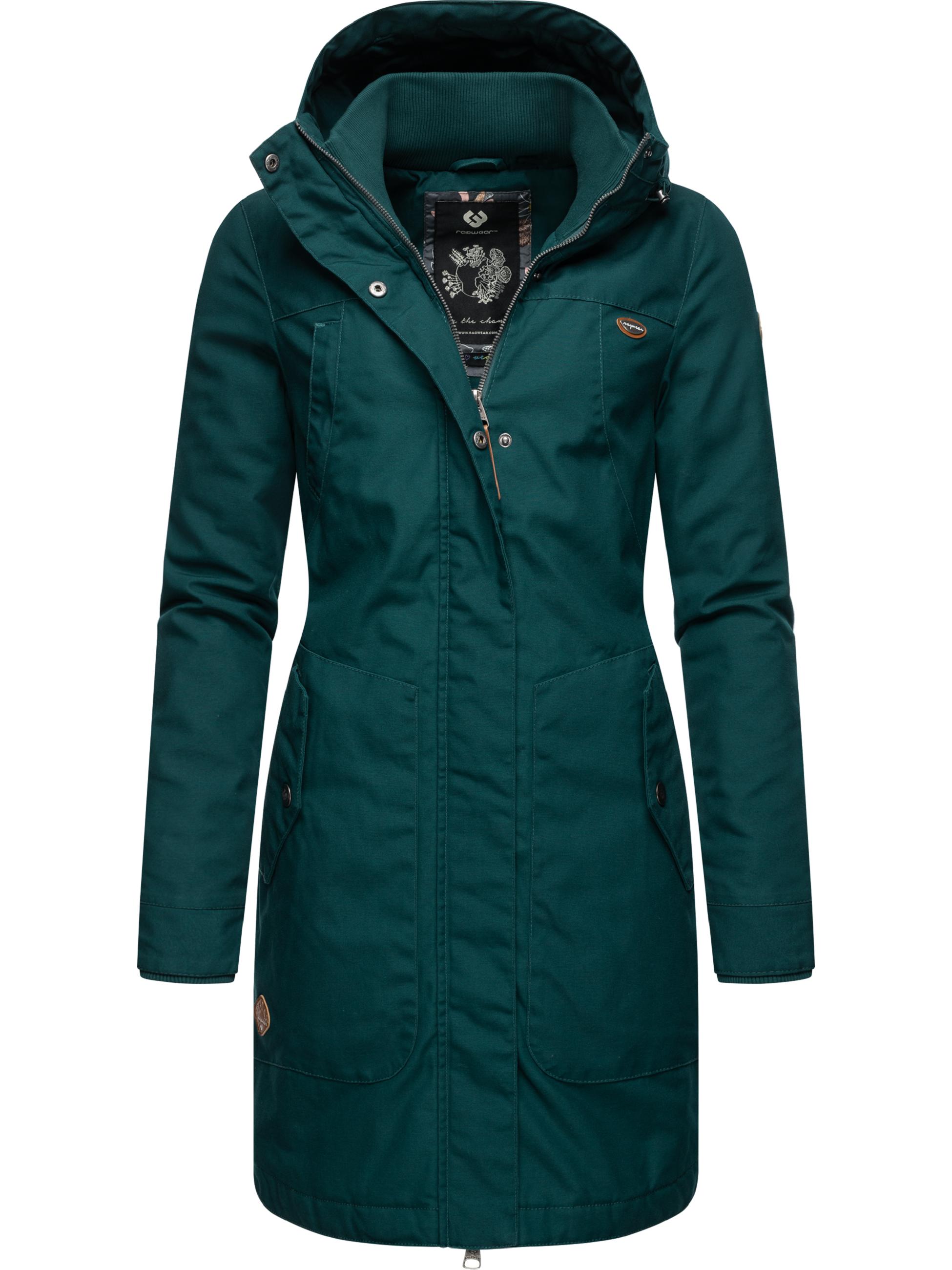 Langer Winterparka mit Kapuze "Jannisa" Dark Green