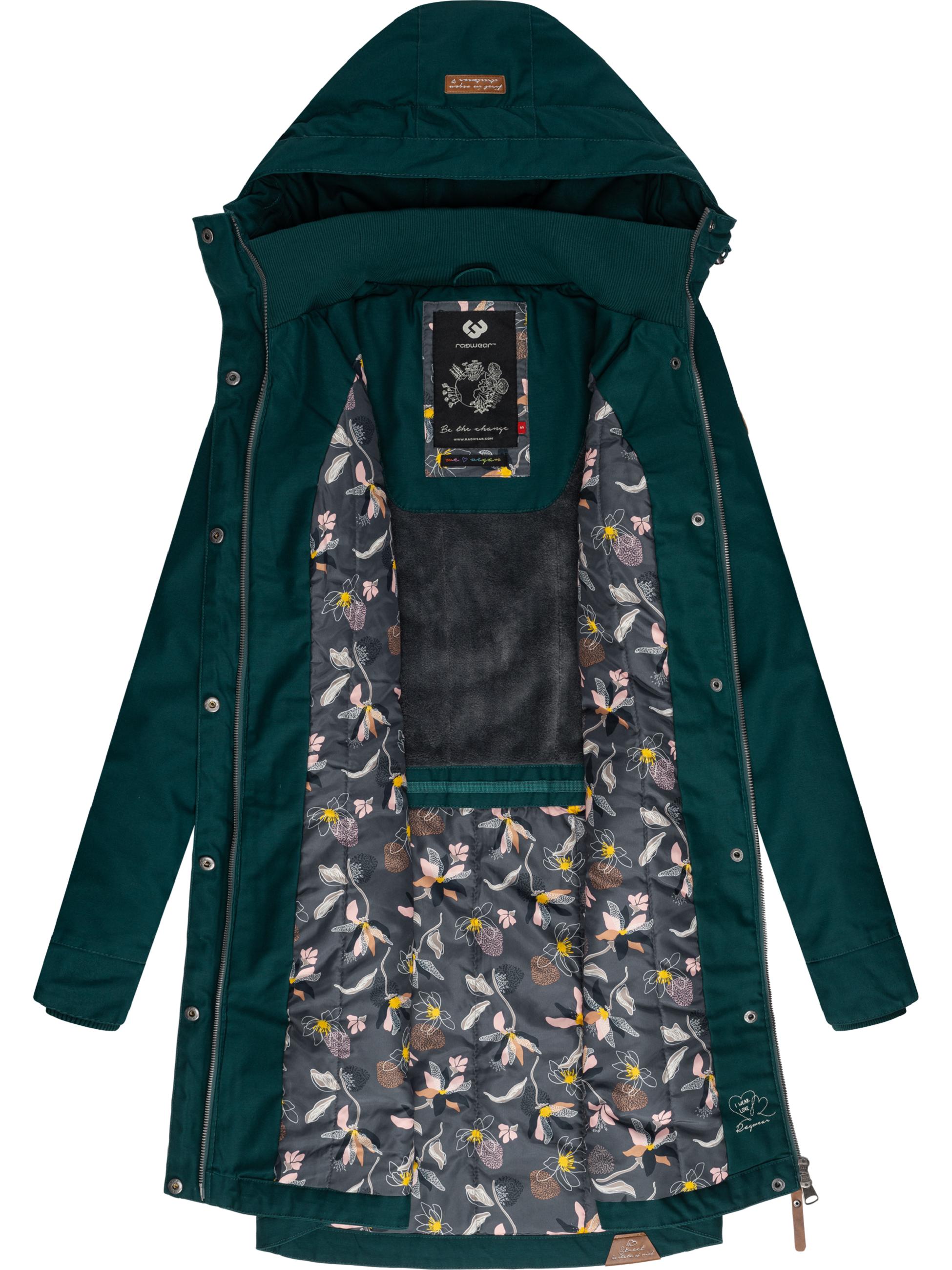 Langer Winterparka mit Kapuze "Jannisa" Dark Green