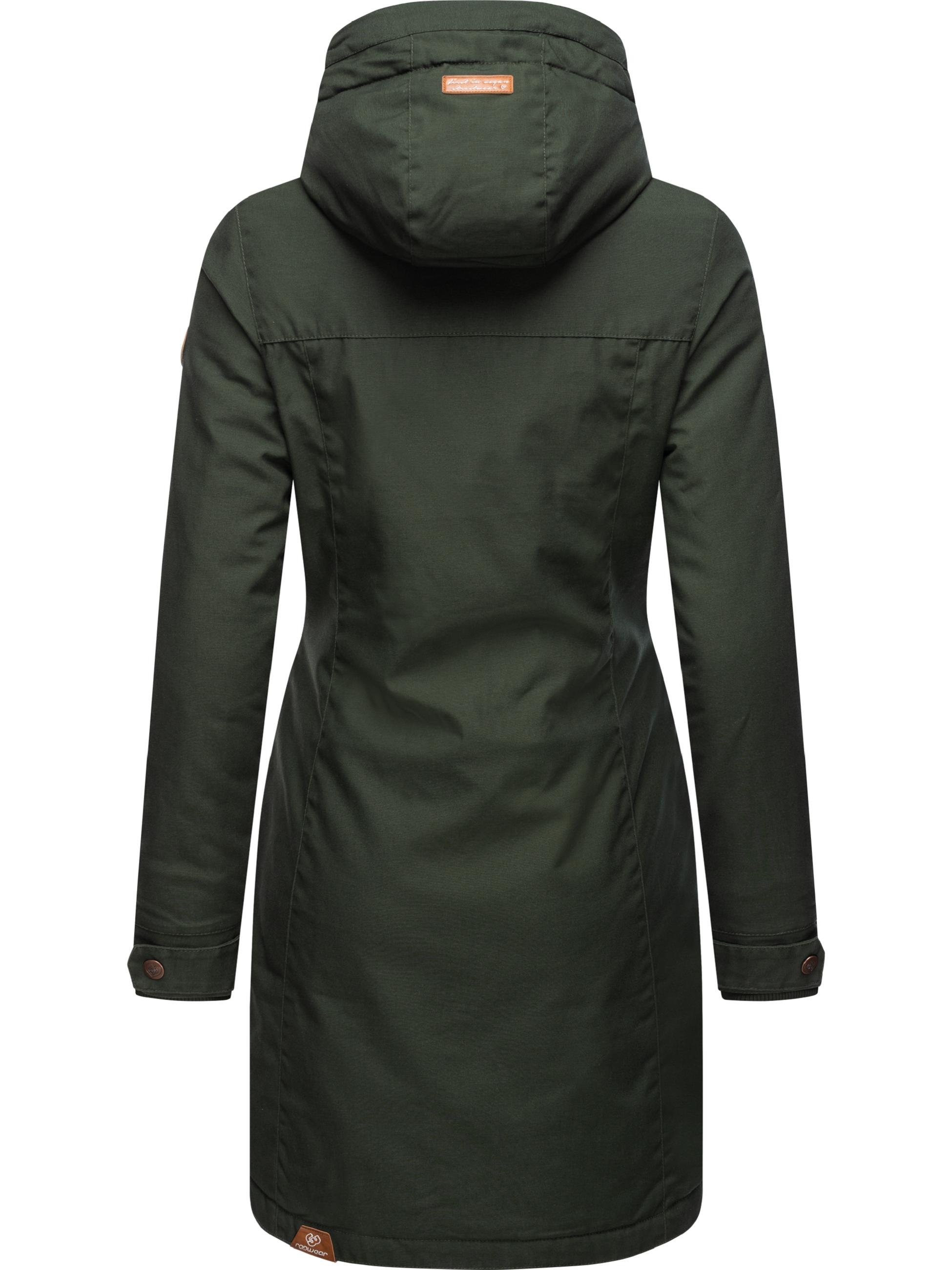 Langer Winterparka mit Kapuze "Jannisa" Dark Olive