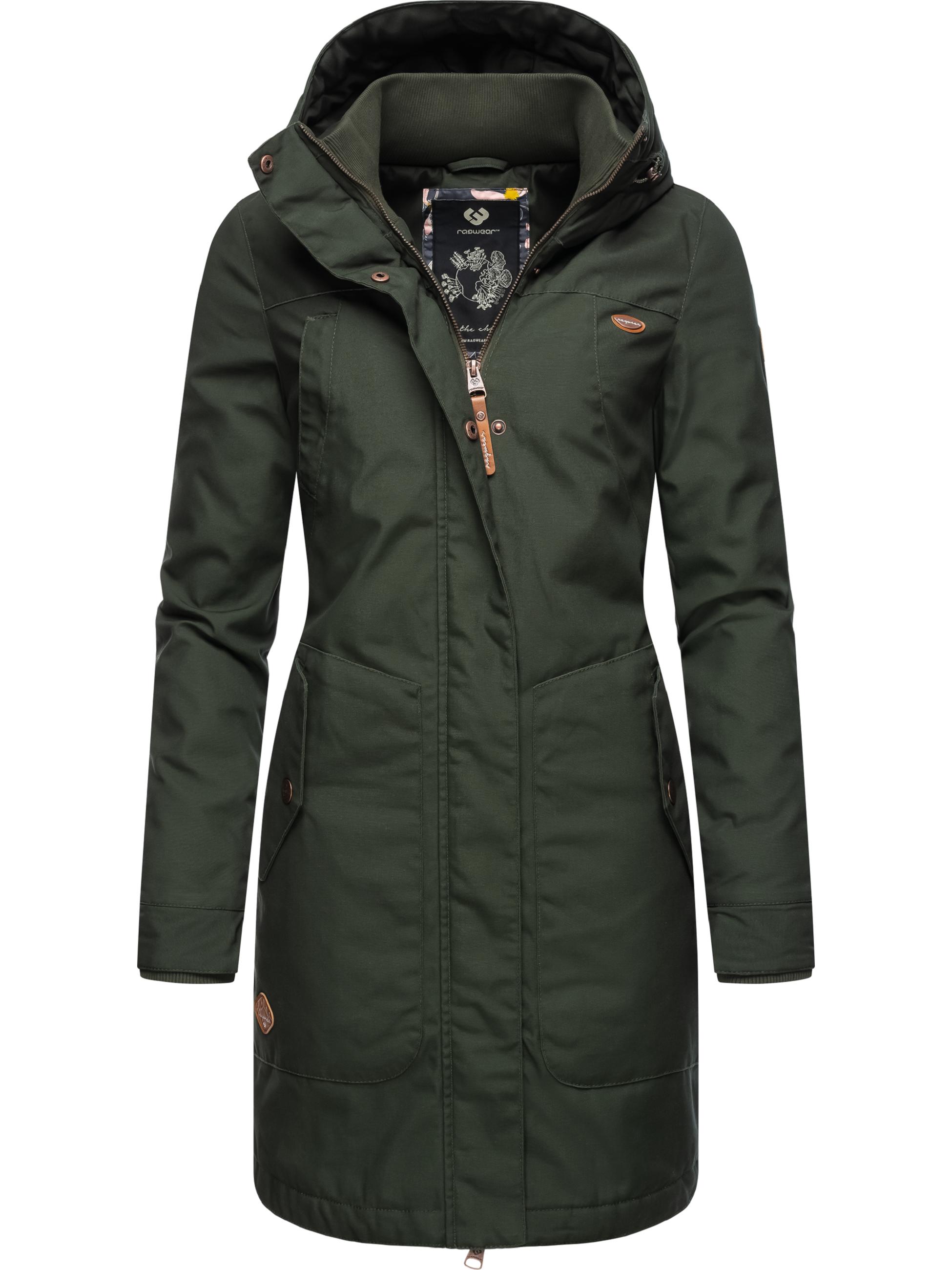 Langer Winterparka mit Kapuze "Jannisa" Dark Olive