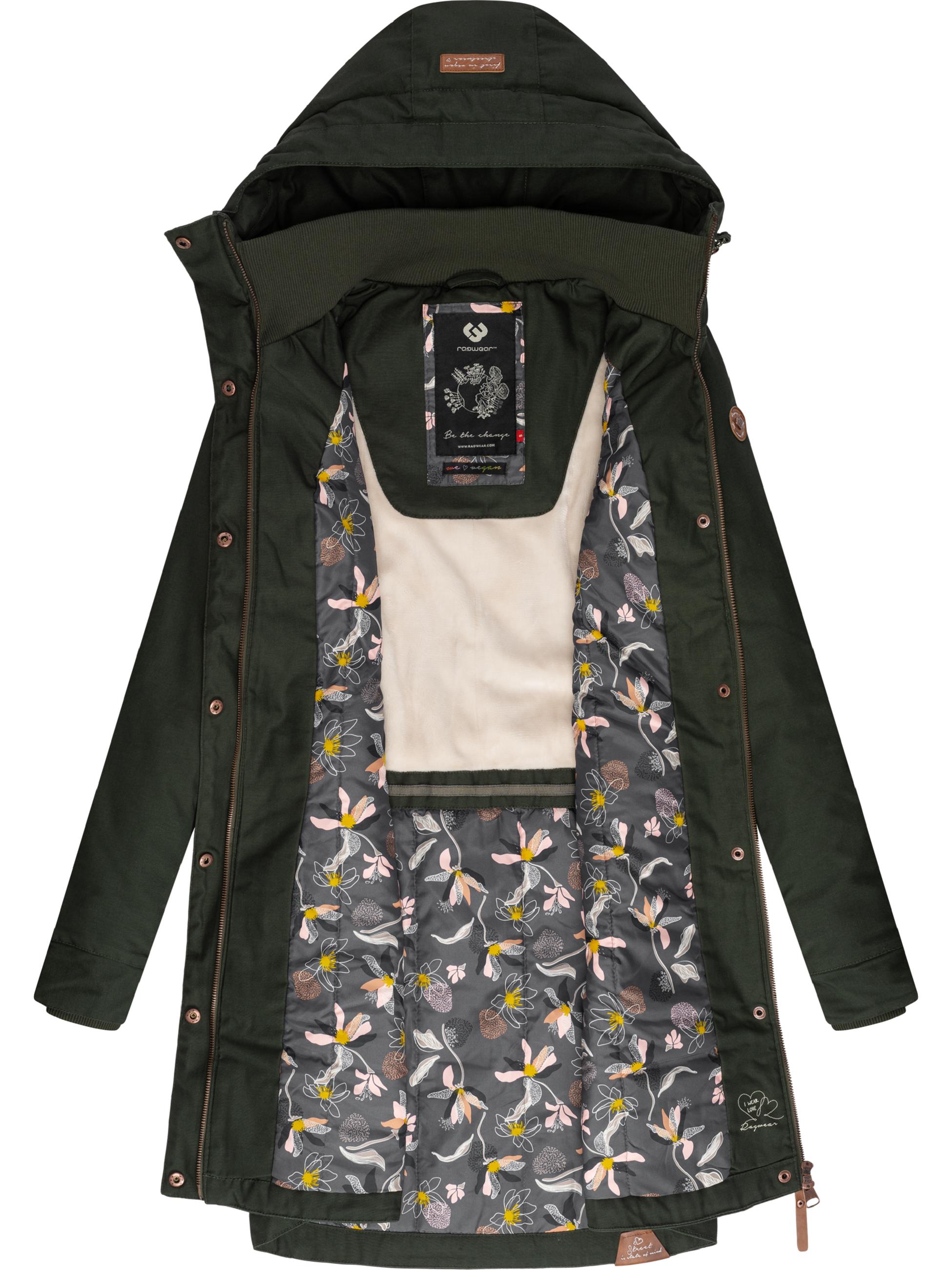 Langer Winterparka mit Kapuze "Jannisa" Dark Olive