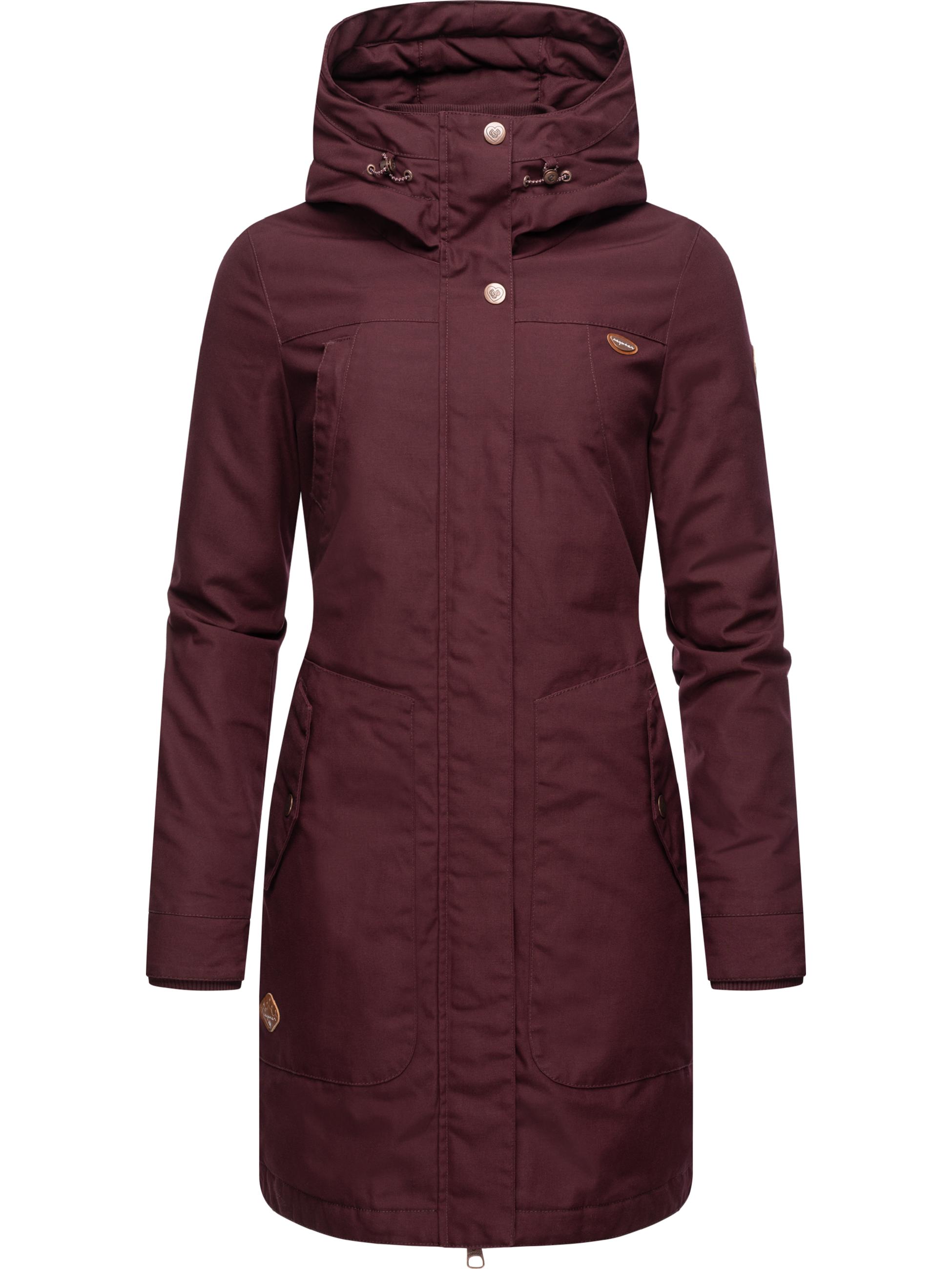 Langer Winterparka mit Kapuze "Jannisa" Wine Red